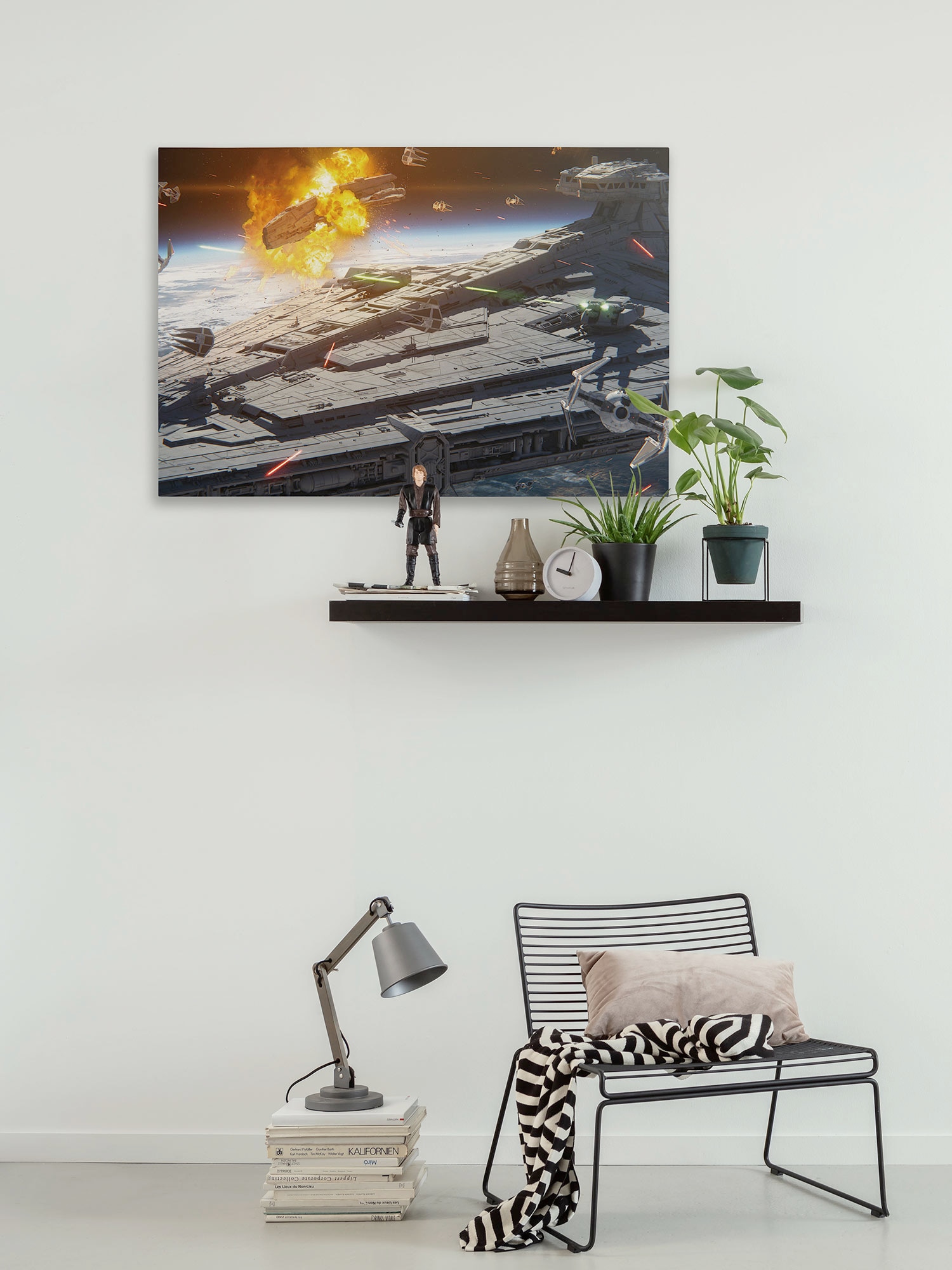 Image of Komar Leinwandbild "Star Wars The Mandalorian Space Fight" Disney 1 Stk. tlg. 90 x 60 cm (Breite x Höhe) - Kinderzimmer, Dekoration