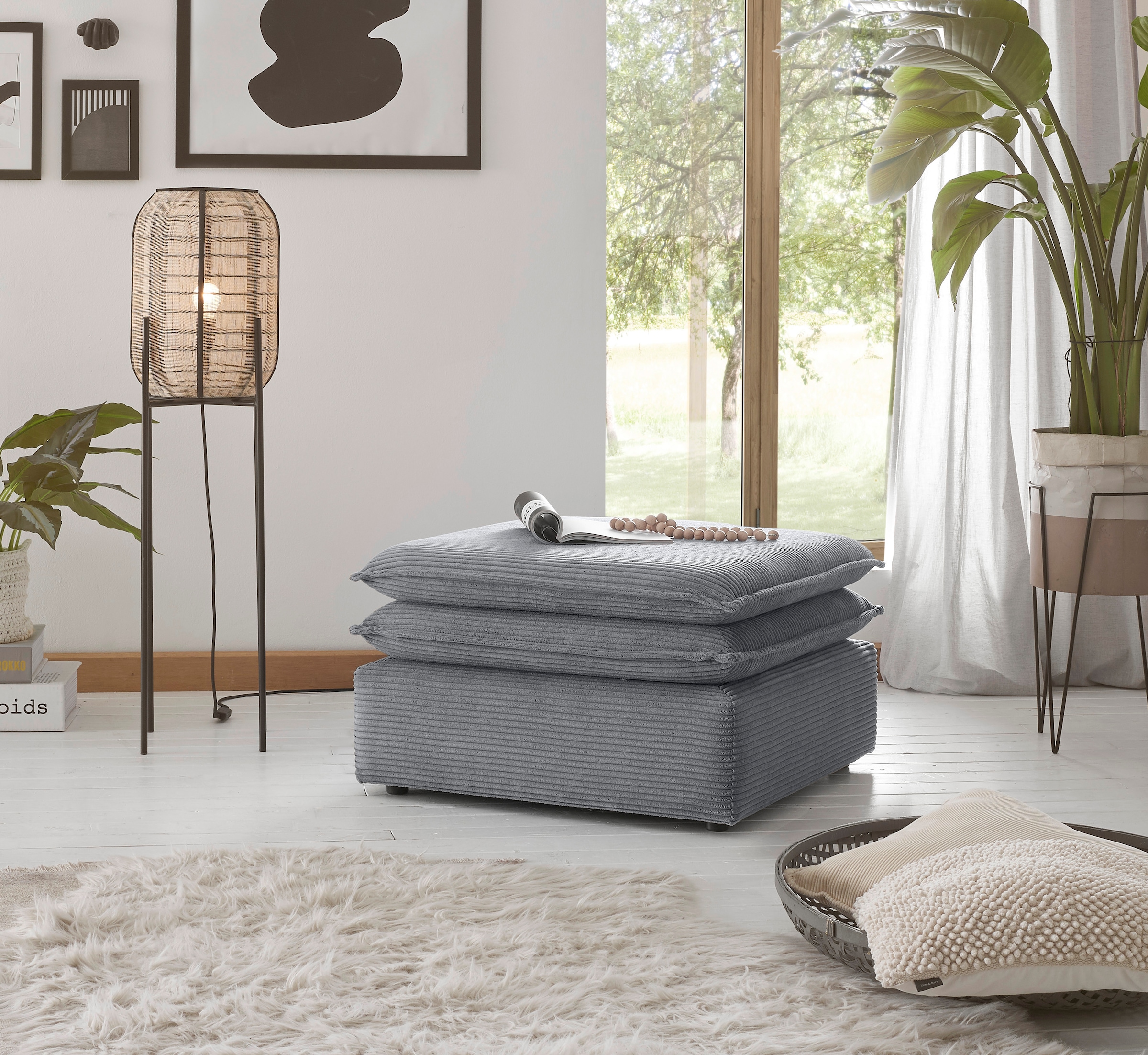 Home affaire Hocker »PIAGGE« Hochwertiger Cord, passend zum Sessel