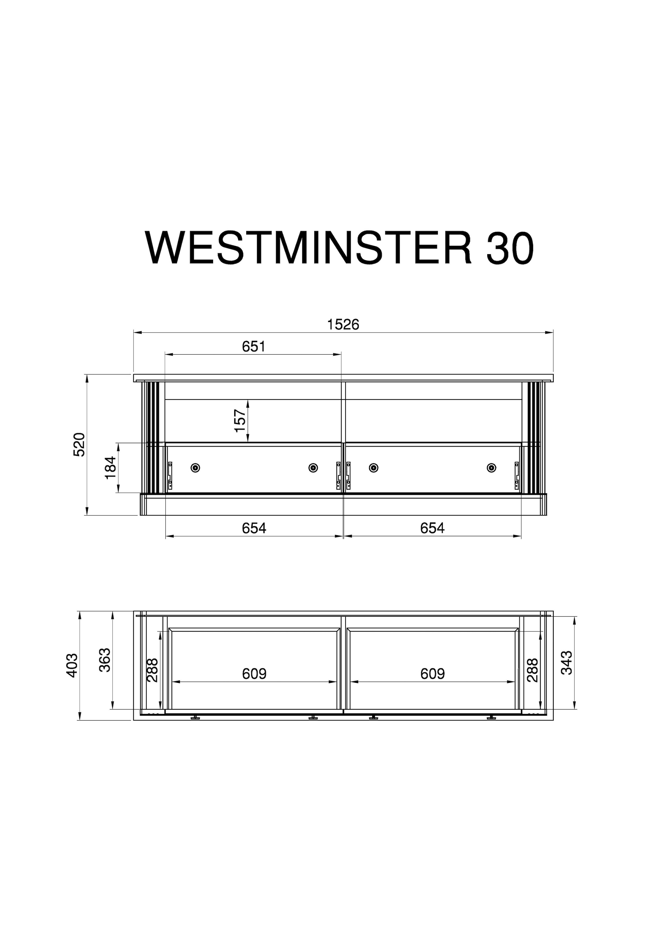 GOODproduct Wohnwand »Westminster BESTSELLER!« Set, Vitrine, Lowboard, Kommode, Wandregal, 4 Stk. tlg.