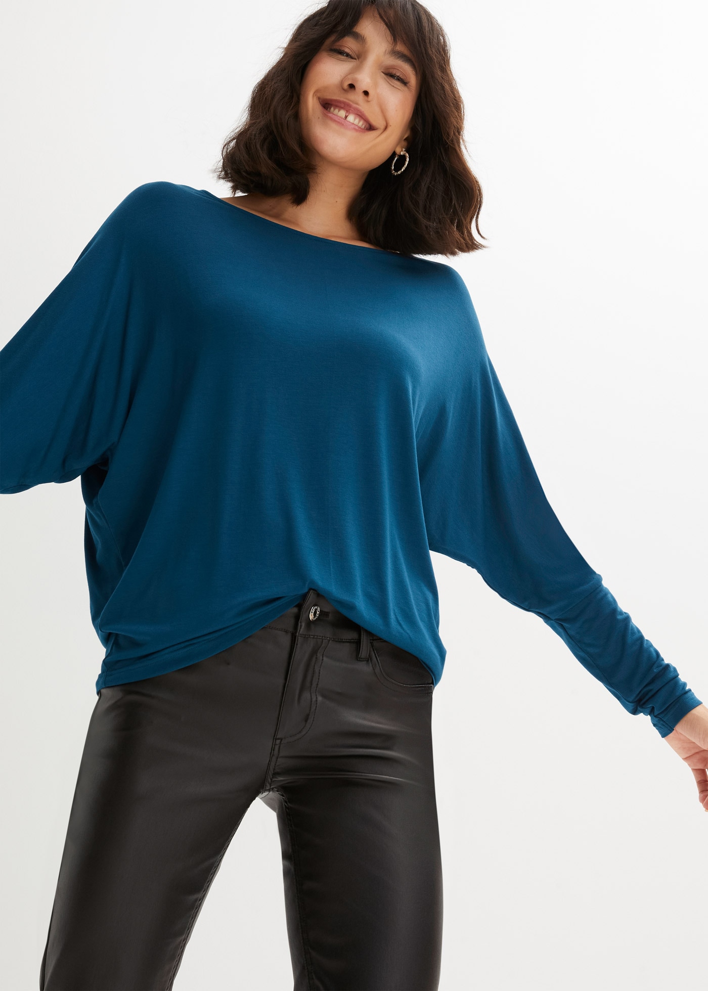 Image of bonprix Langarmshirt "Langarmshirt aus softem Viskose-Mix" lässig geschnittene Passform, Rundhalsausschnitt, aus Viskose-Mix