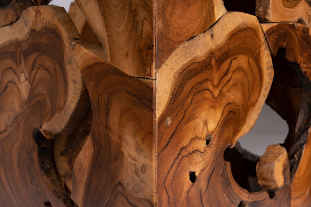 Kayoom Beistelltisch »Radix 425, hochwertiges Teakholz, Natur-Design«, (1 St.), Hochwertiges Teakholz, stabile Bauweise, detailreiche Handarbeit