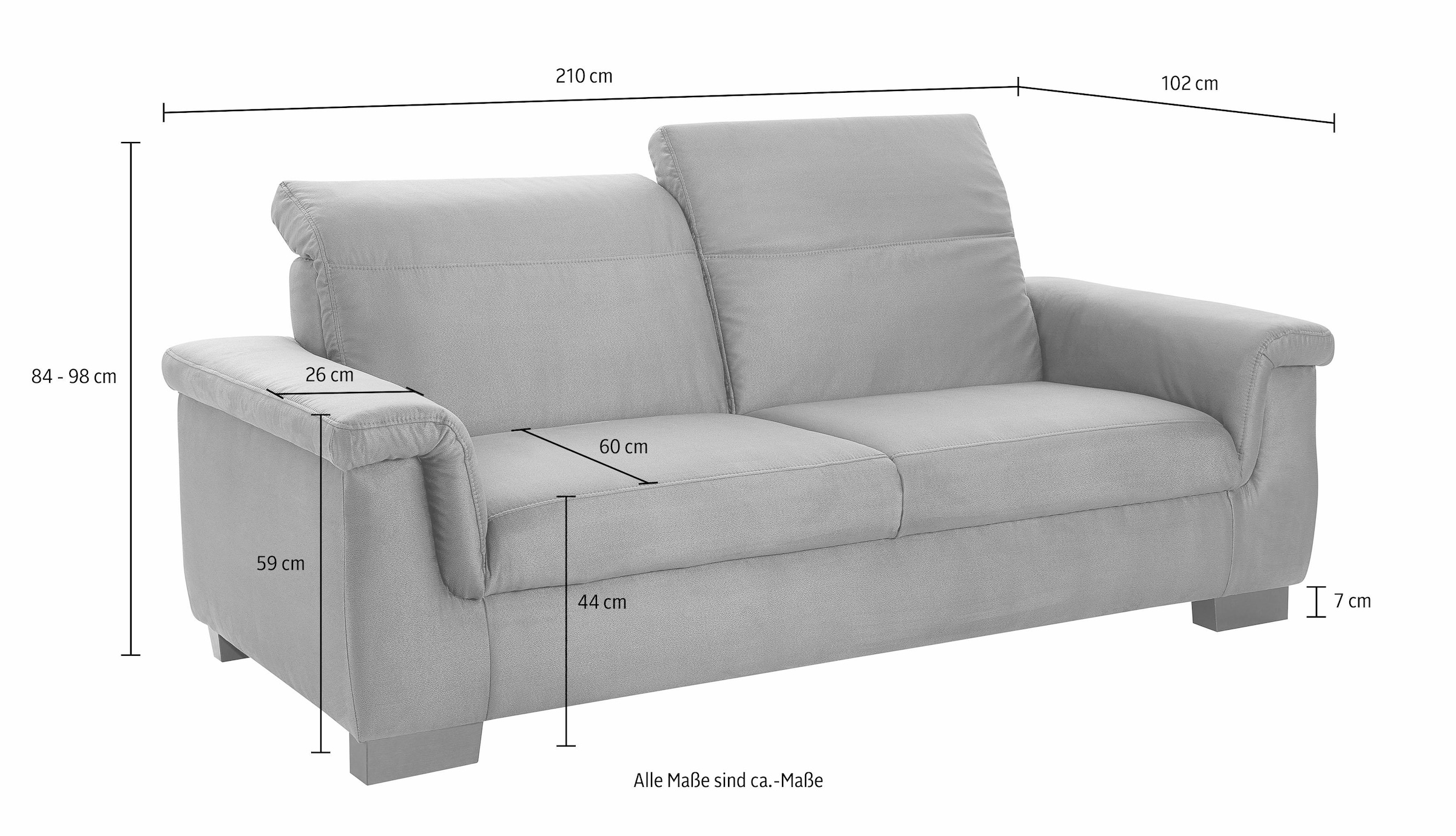 DOMO collection 2,5-Sitzer »Sully« wahlweise mit Rückenverstellung