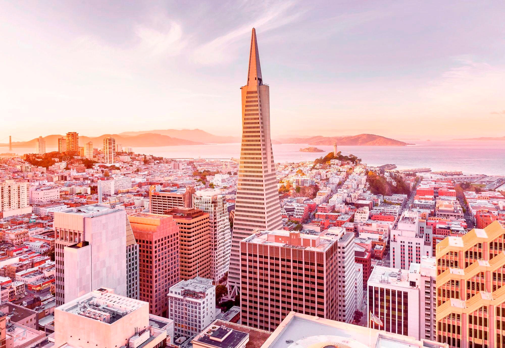 Image of Komar Fototapete "San Francisco Morning - Grösse 368 x 254 cm" bedruckt glatt Wohnzimmer, Schlafzimmer