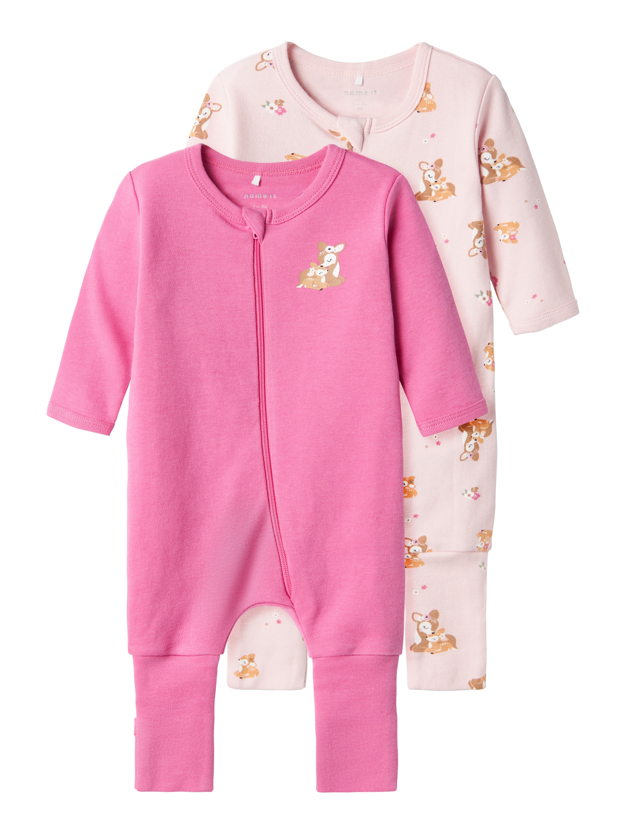 Image of Name It Schlafanzug "NBFNIGHTSUIT 2P ZIP FF ROSE DEER NOOS" Packung, 2 tlg.