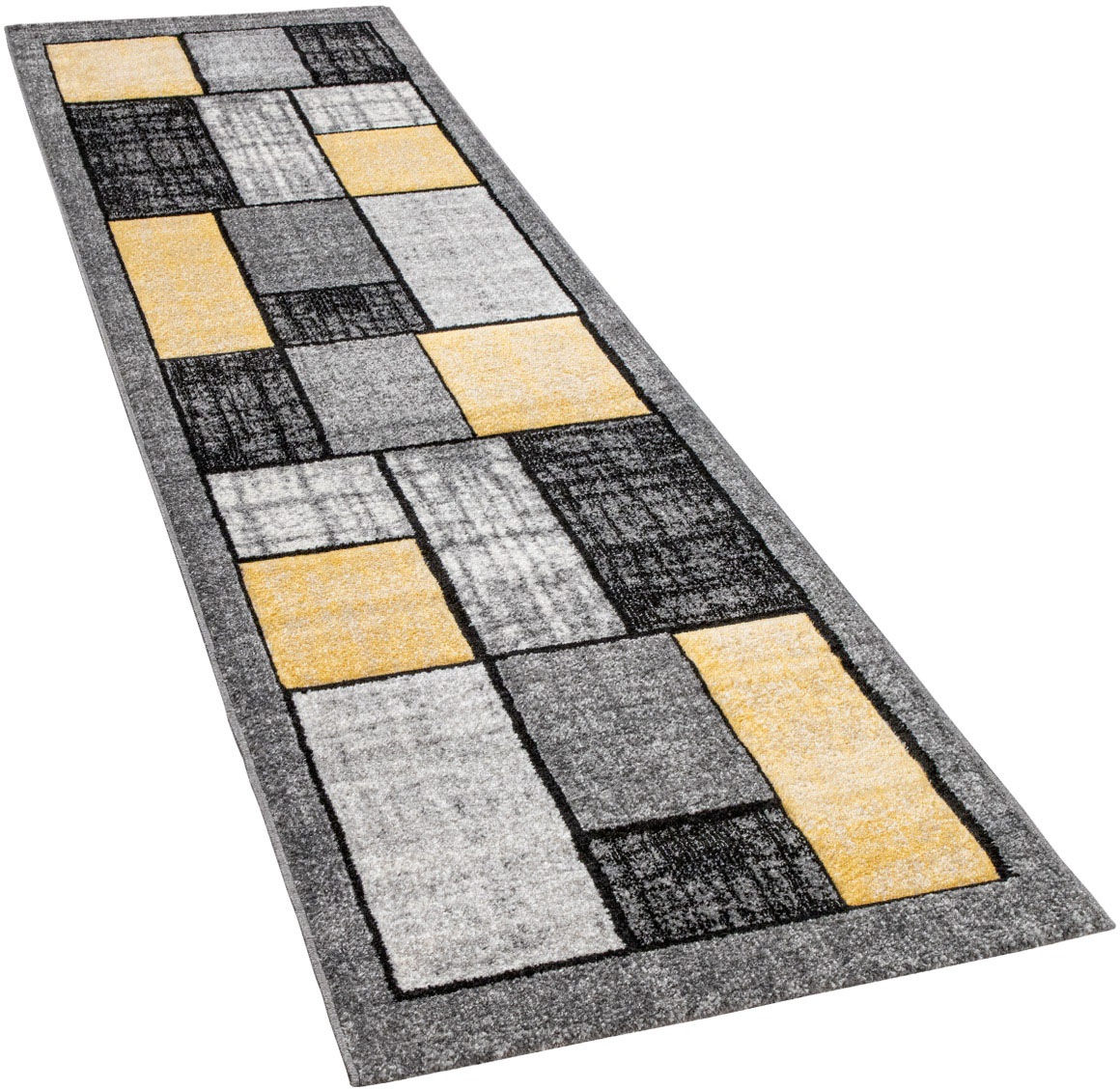 Image of Paco Home Läufer »Pattern 125«, rechteckig, 18 mm Höhe, Teppich-Läufer, Kurzflor, modernes Patchwork Design, ideal im Flur & Schlafzimmer bei Ackermann Versand Schweiz