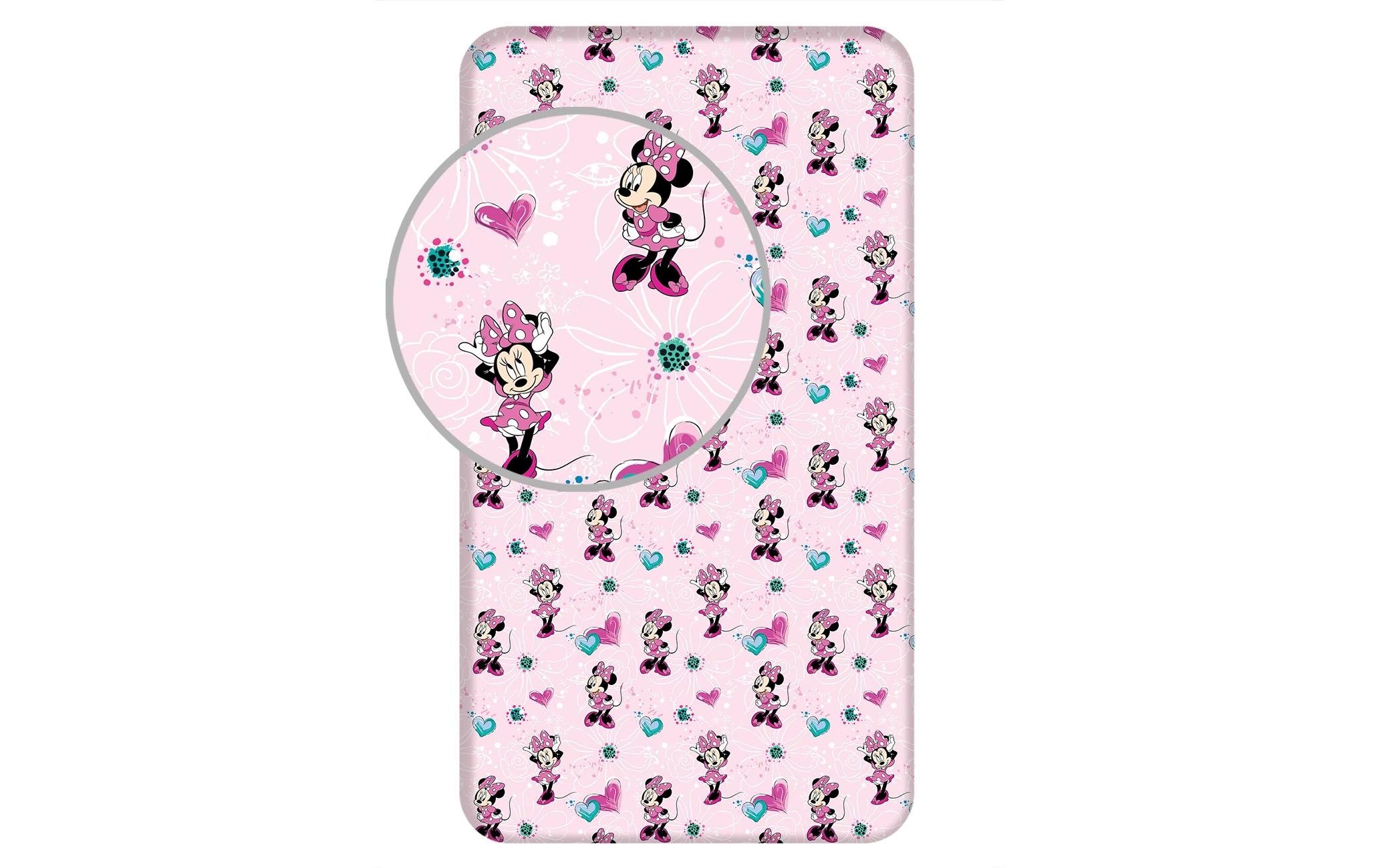 Image of Spannbettlaken "Jerry Fabrics Minnie Flowers 90 x 200 cm"
