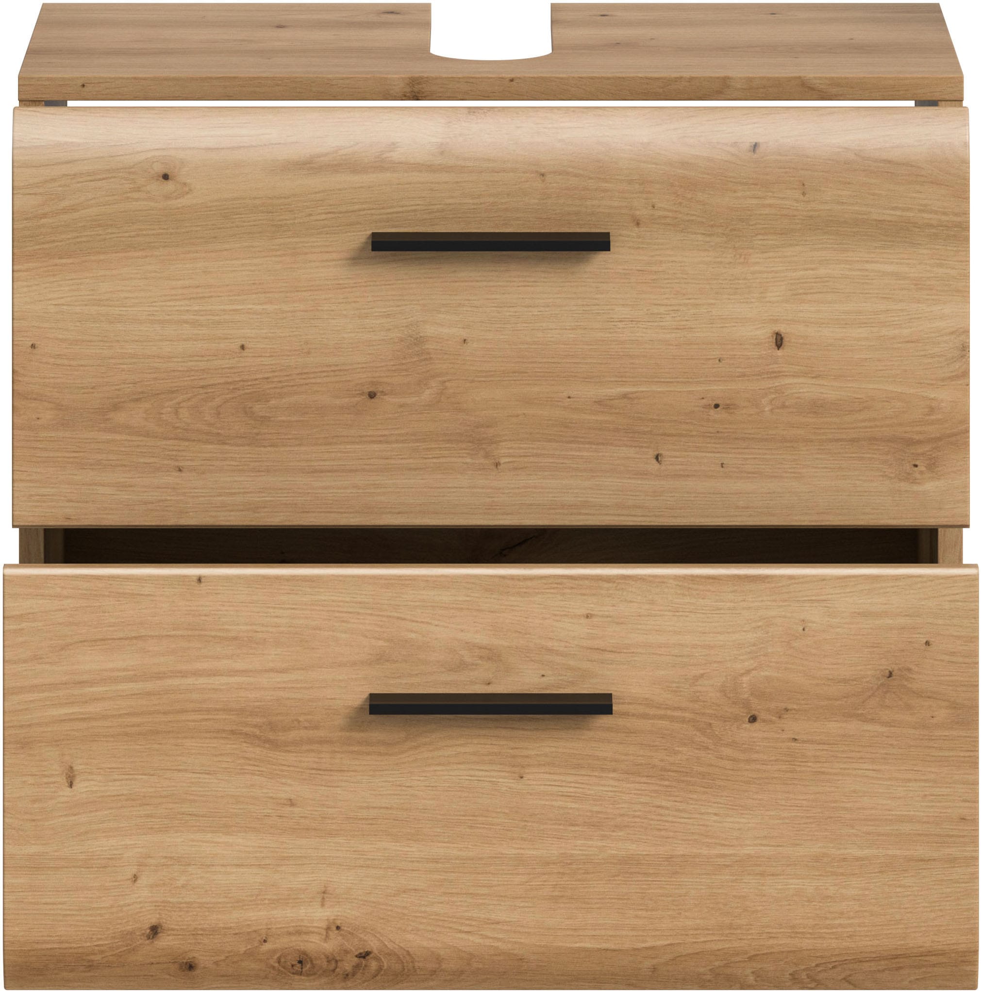 INOSIGN Waschbeckenunterschrank »FLORENZ, TOPSELLER!, Breite 60 cm, 2 Schubkästen,ink. Siphonausschnitt« TOPSELLER!, 1 Stk. tlg. hochwertige MDF Front, Griff schwarz, Badschrank, Bad