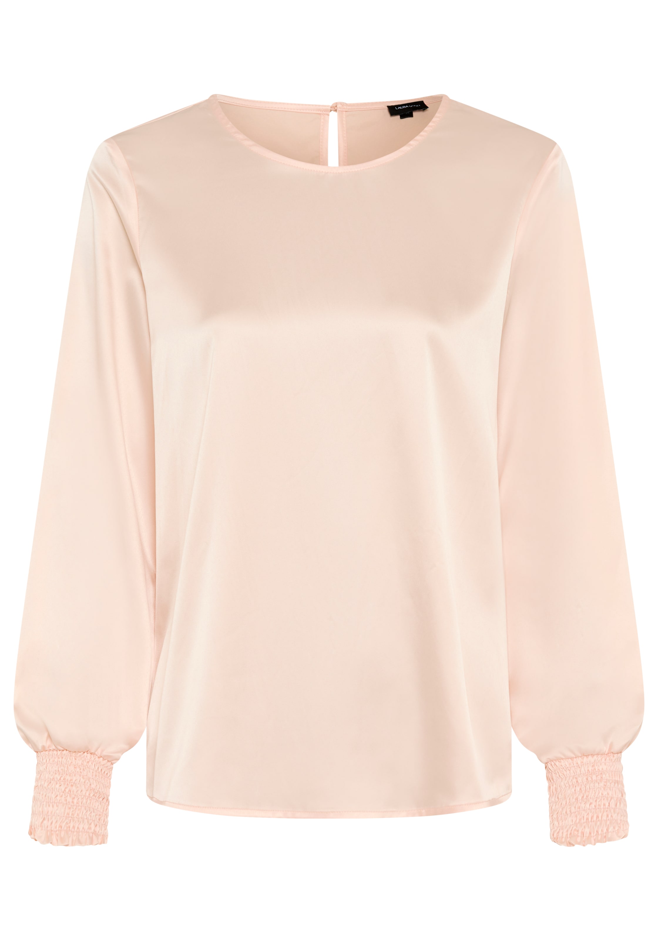 Laura Scott Blouse à enfiler Blouse en satin festive, bord côte élastique aux manches, tissu brillant