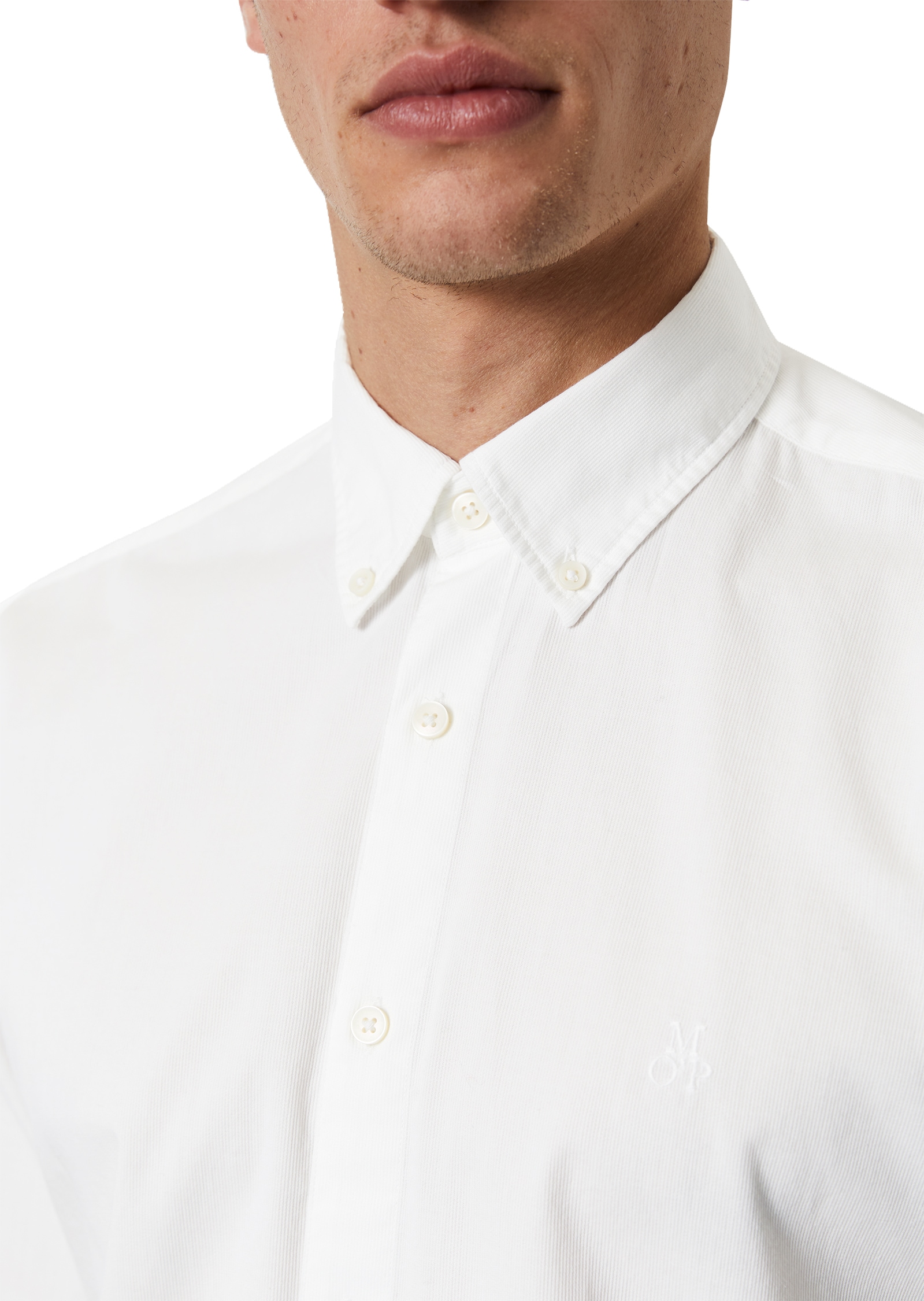 Marc O'Polo Langarmhemd, regular fit aus Bio-Baumwolle, Button-down-Kragen, mit Struktur