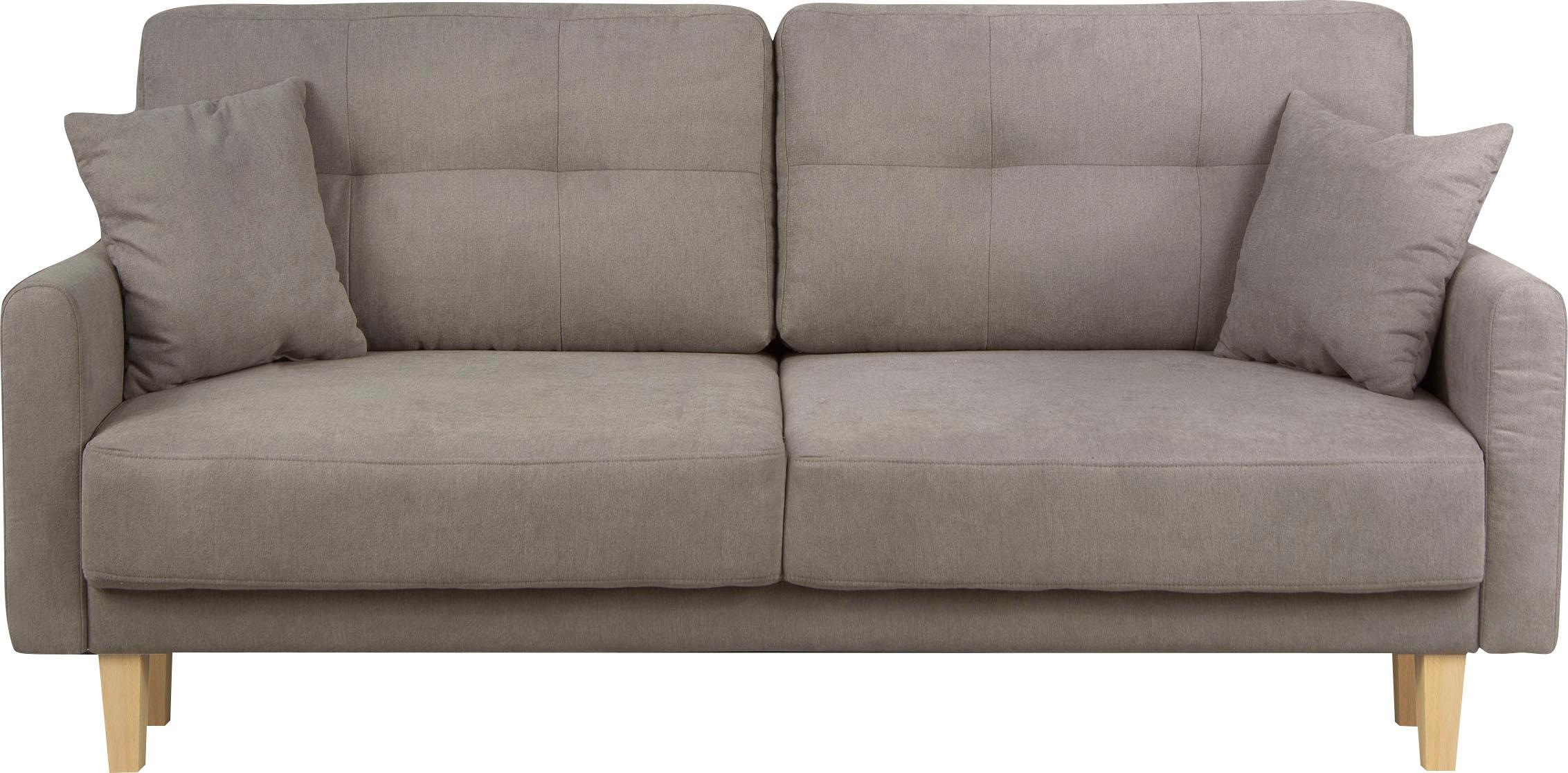 Home affaire 2-Sitzer »TRIPLO mit Wellenunterfederung, Masse B/T/H: 165/100/89 cm« Sofa mit Steppung im Rückenbereich, incl. Rückenkissen und Zierkissen