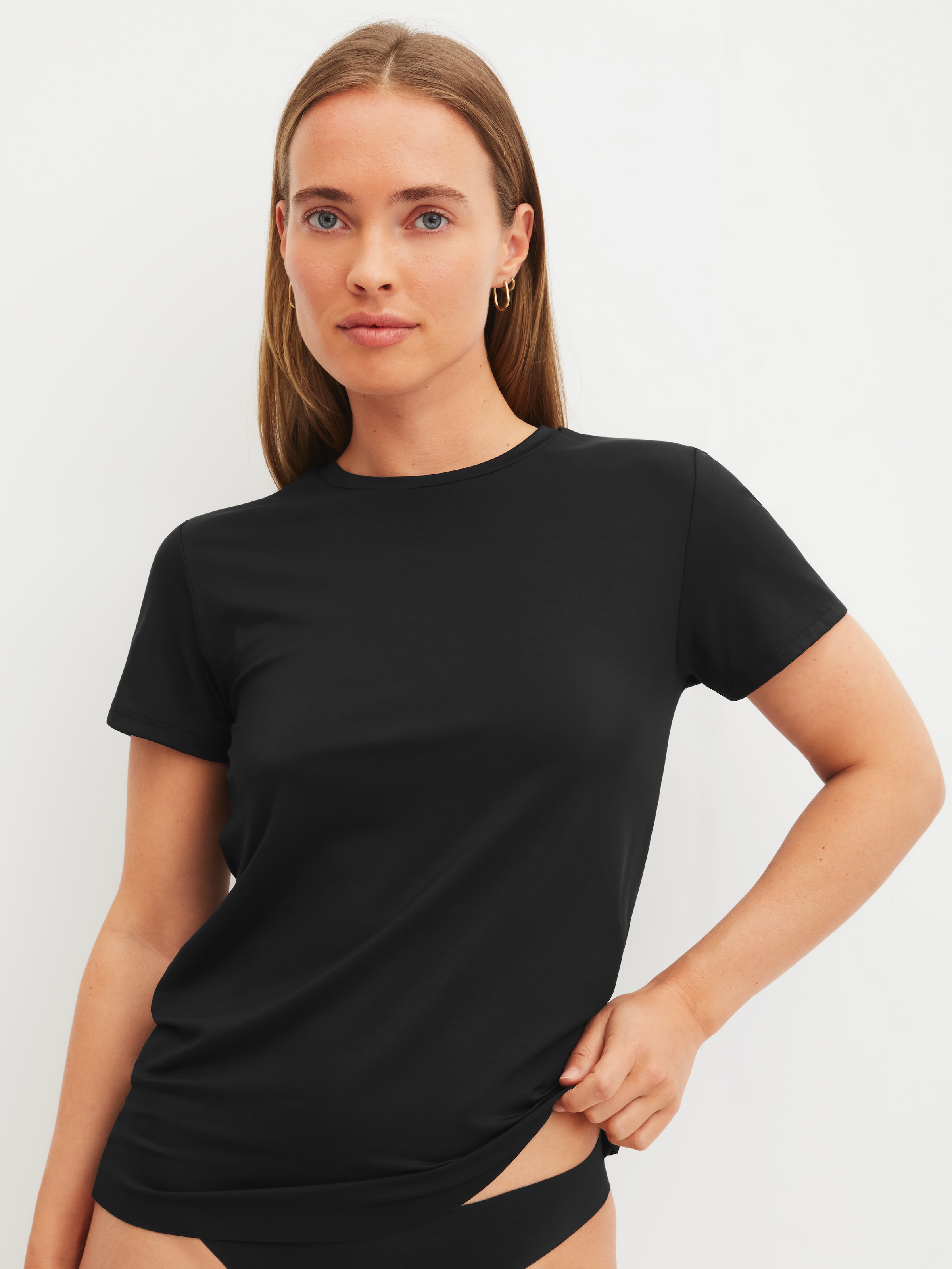 CALIDA T-shirt à manches courtes »Natural Skin« mit Rundhalsausschnitt, Interlock-Qualtiät und kurzem Arm