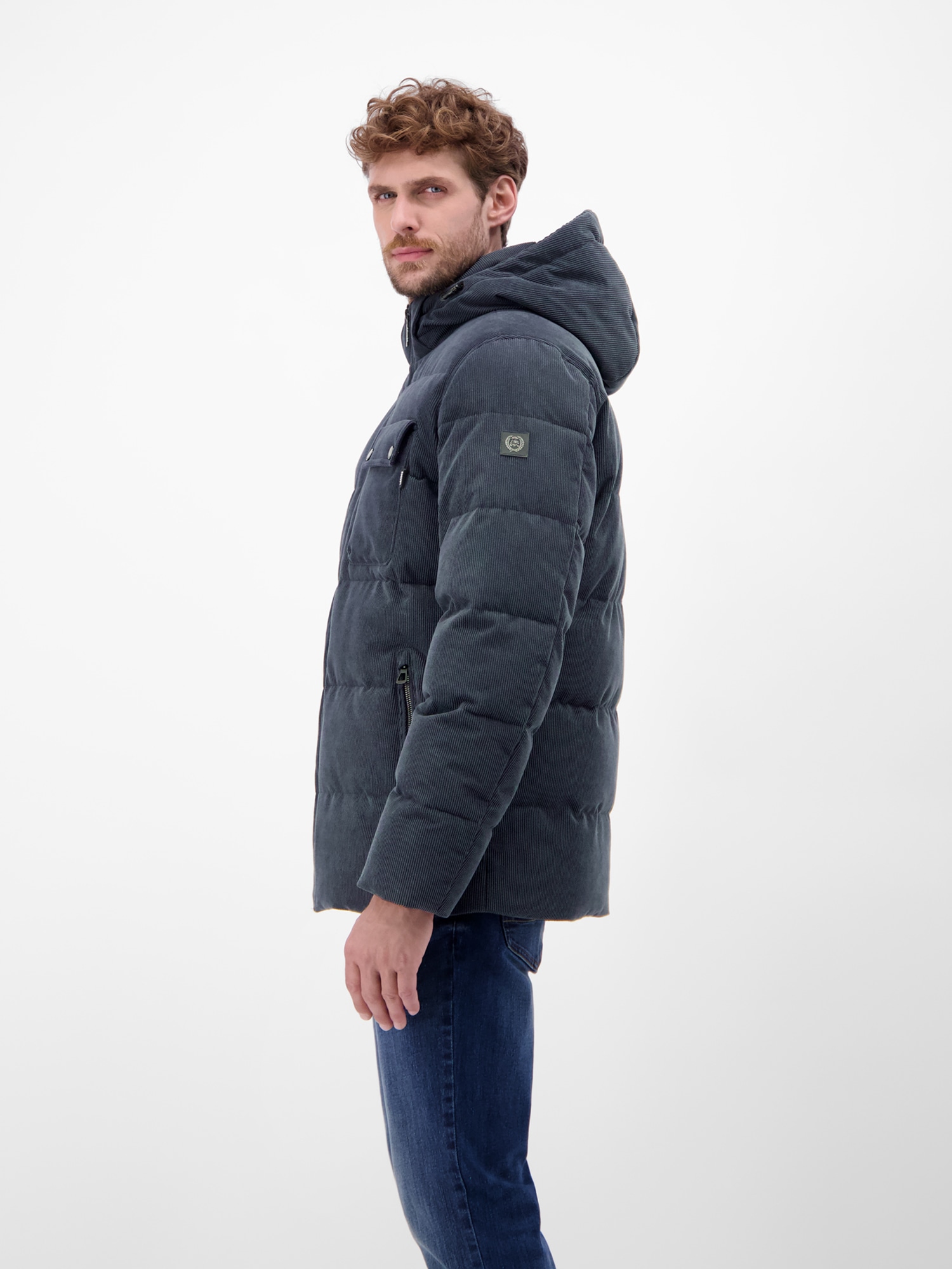 LERROS Veste d'hiver »Herren Steppjacke in funktionaler Cord-Optik« mit Kapuze