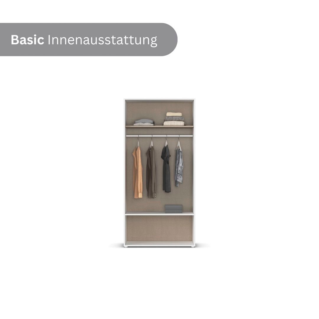 rauch Kleiderschrank »Drehtürenschrank Schrank Garderobe Wäscheschrank VOYAGER« in 3 verschiedenen Ausstattungen BASIC/CLASSIC/PREMIUM,  mit 2 modernen Griffvarianten, mit Aussenschubladen MADE IN GERMANY