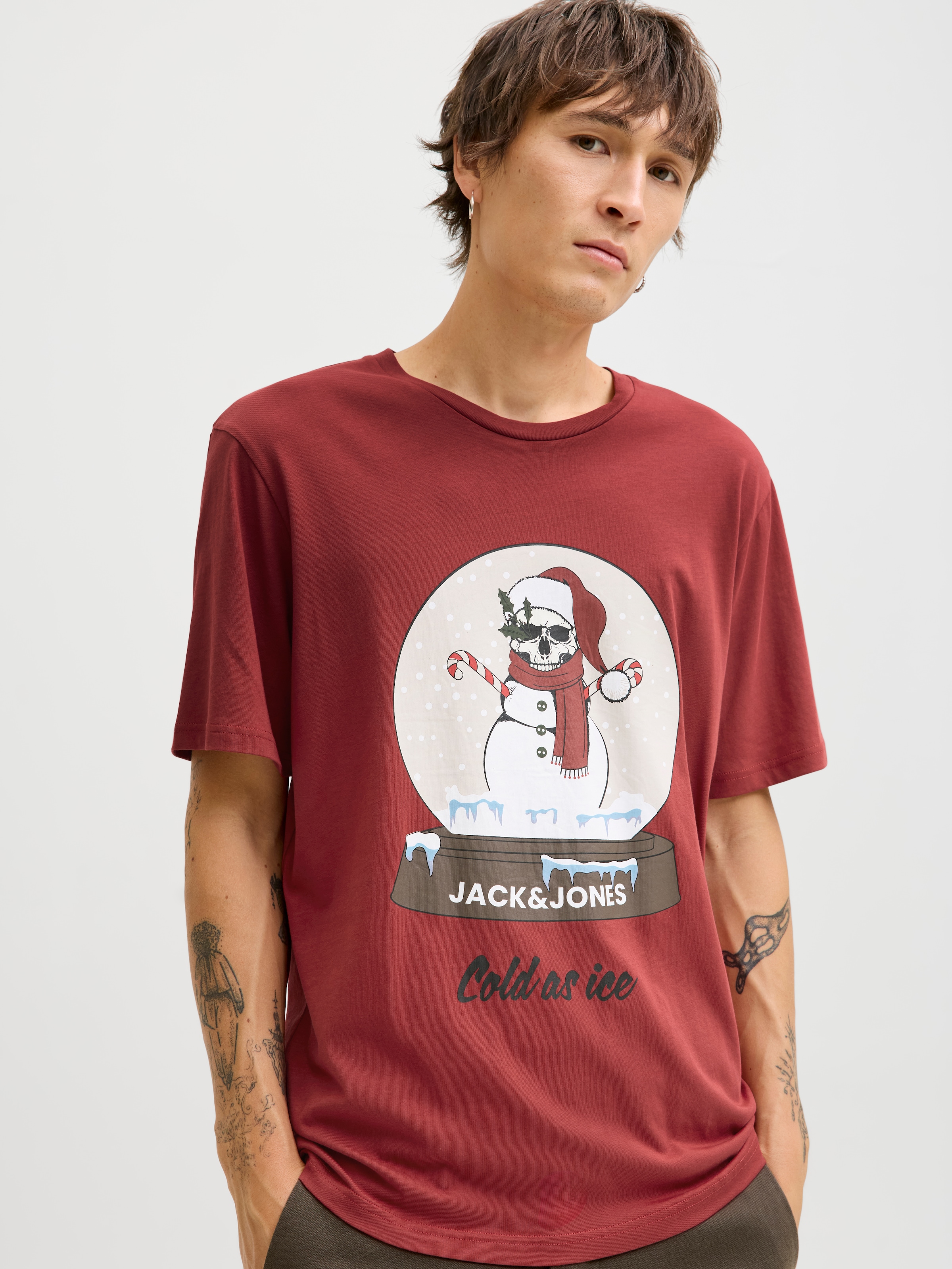 Jack & Jones Kurzarmshirt »JJNOEL XMAS TEE SS CREW NECK«