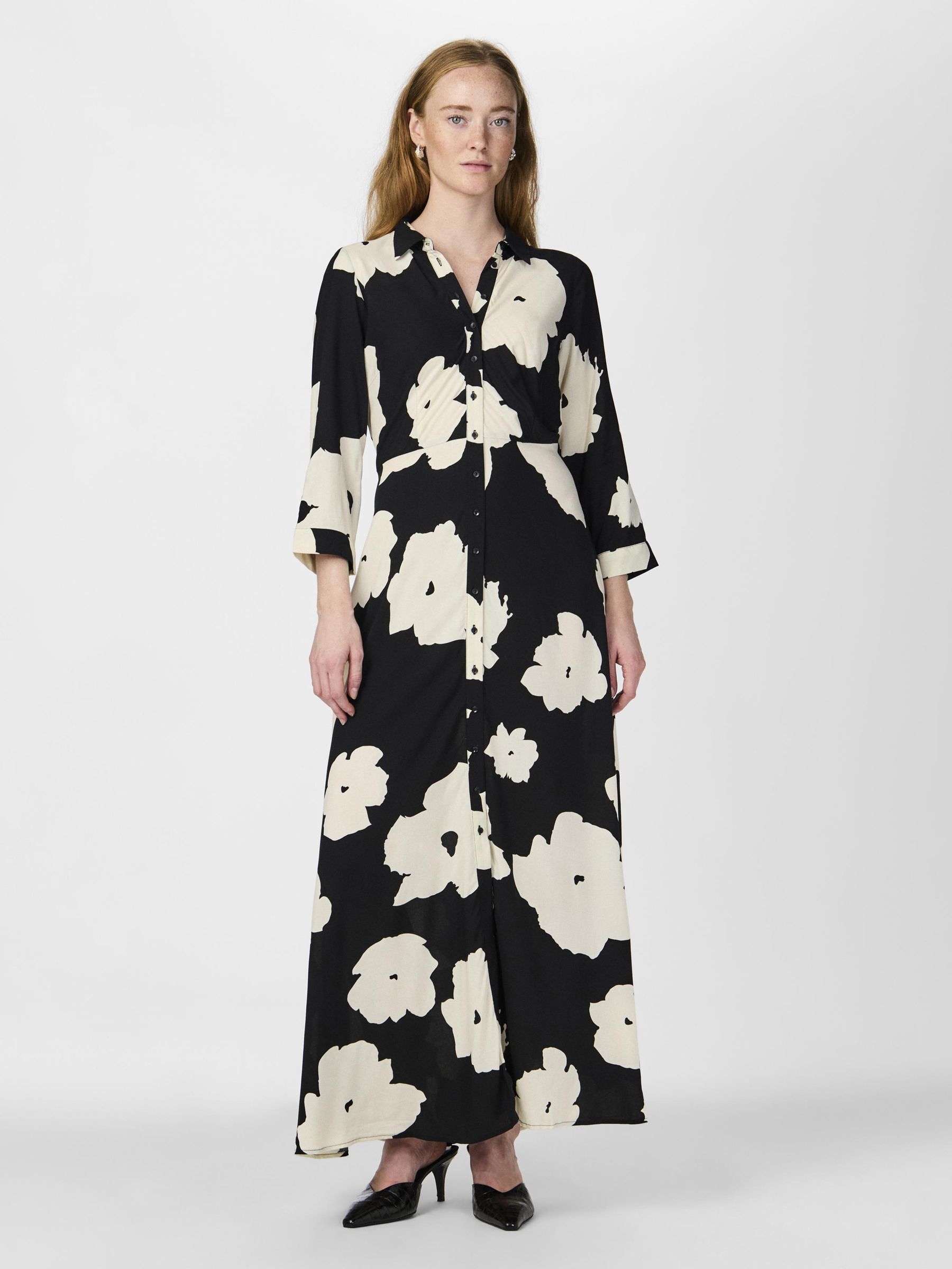 Y.A.S Hemdblusenkleid »YASSAVANNA LONG SHIRT DRESS«, Sommerkleid, mit 3/4 Ärmel