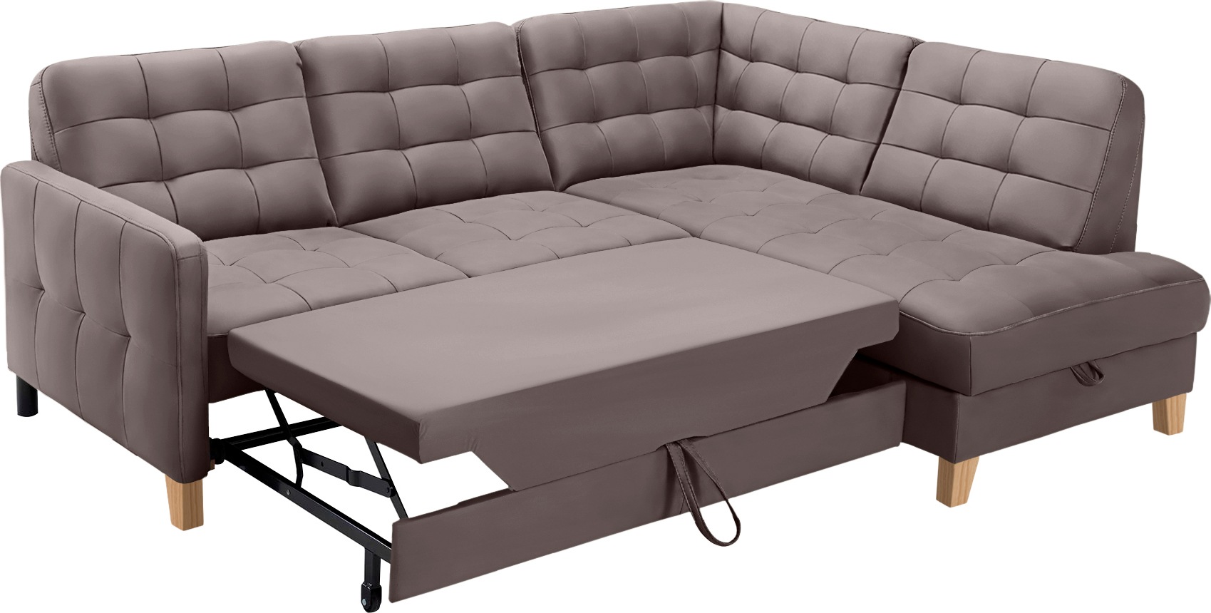 exxpo - sofa fashion Ecksofa »Elio, kompakt und komfortabel, bequem, zeitloses Design, L-Form«, wahlweise mit Bettfunktion und Bettkasten