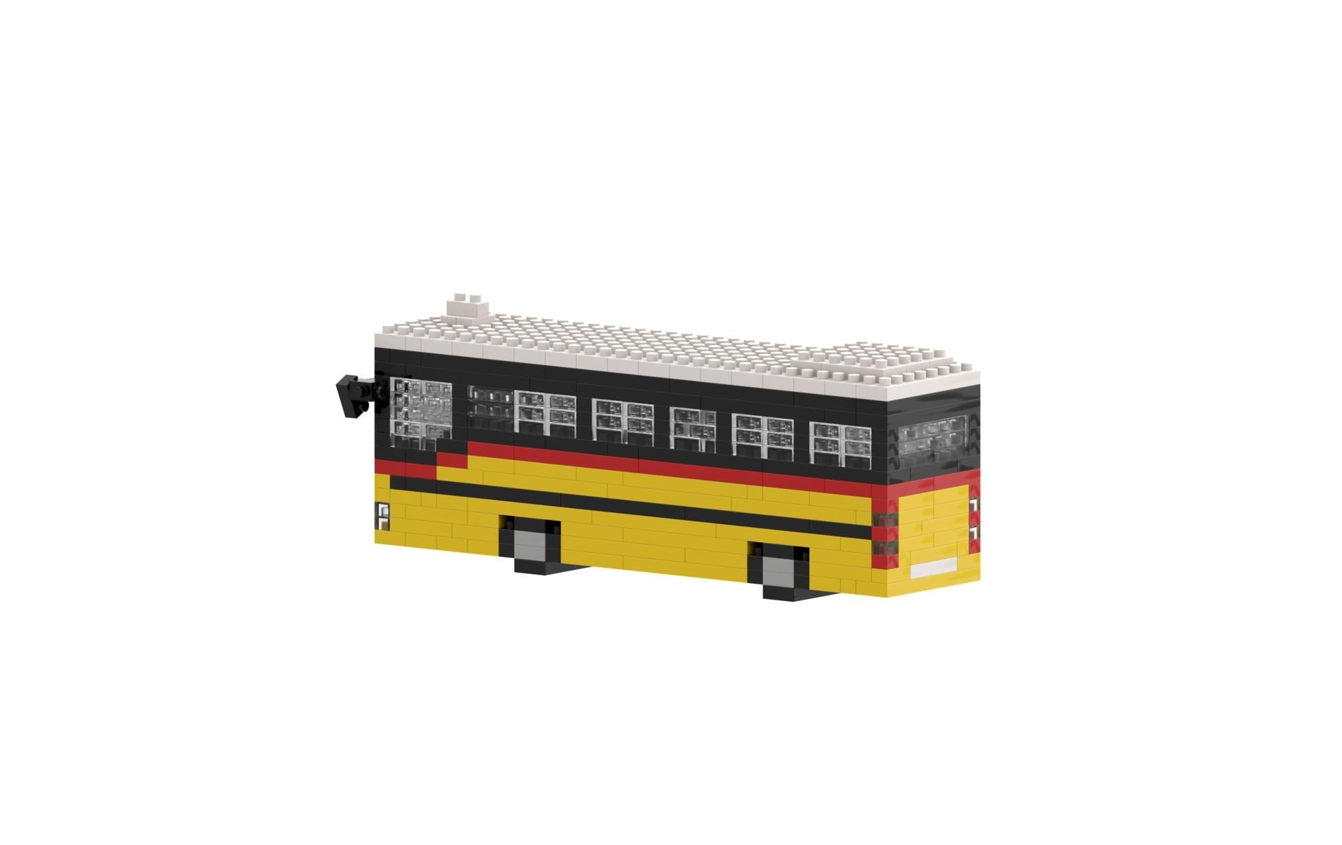 Image of Brixies Spielbausteine "Schweizer Postauto aus 339 Bausteinen"