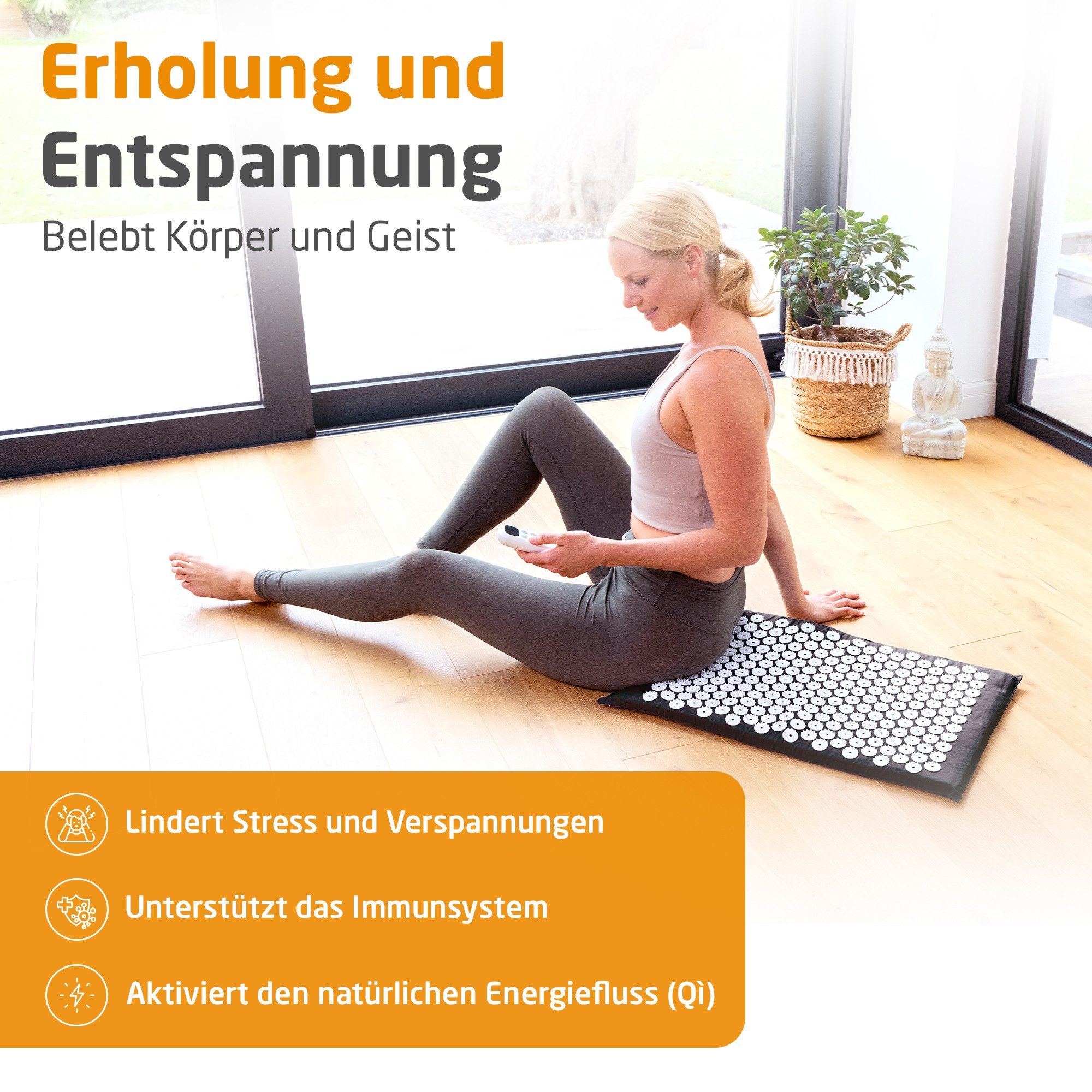 Medisana Tapis de massage »MM 100 mit Wärmefunktion und 9 einstellbaren Temperaturstufen« Sanfte Akupressur für Gesundheit und Wohlbefinden