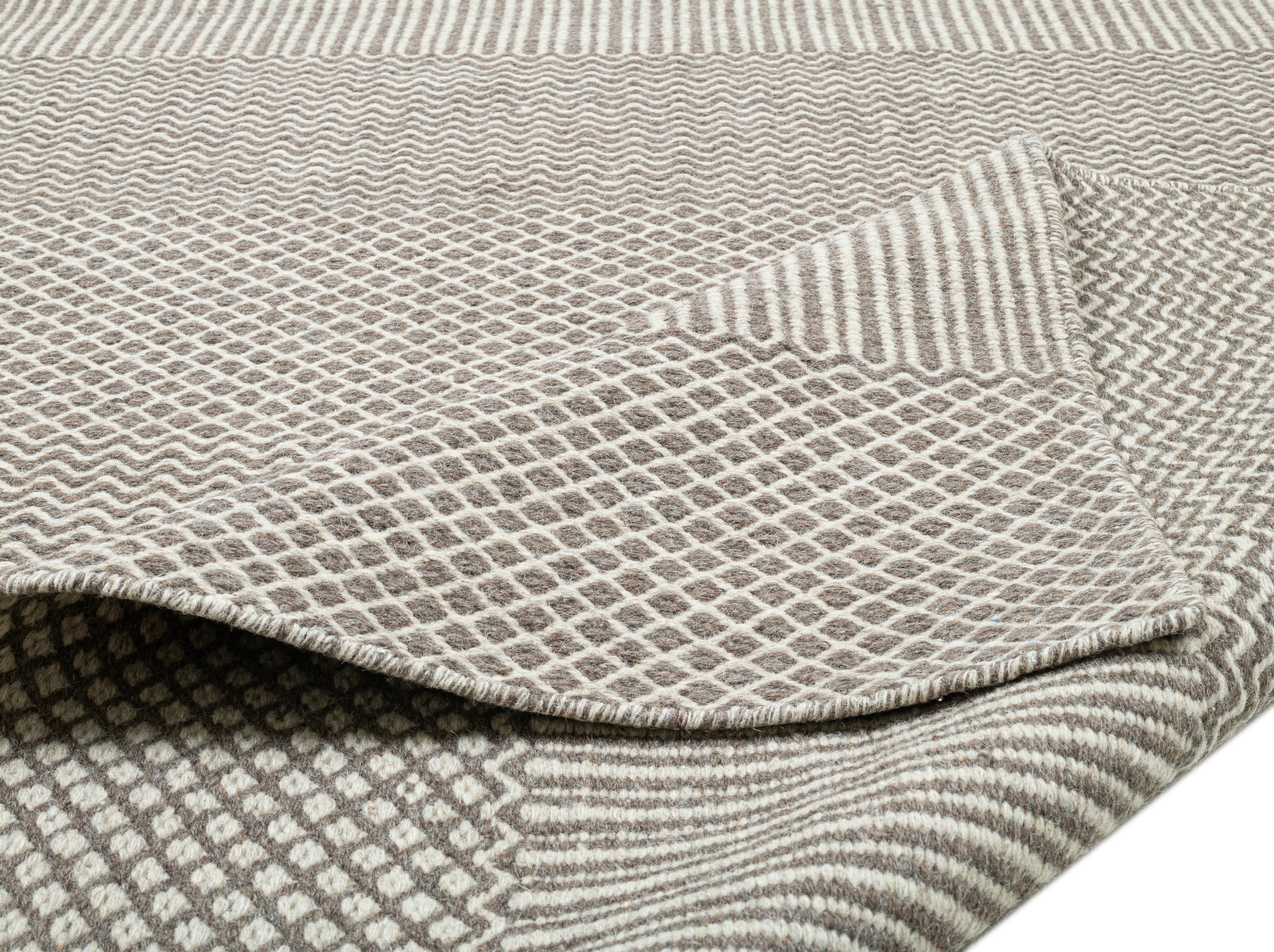 THEKO Wollteppich »Trondheim PO-501« rechteckig 10 mm Höhe Handweb Teppich, Flachgewebe, reine Wolle, handgewebt