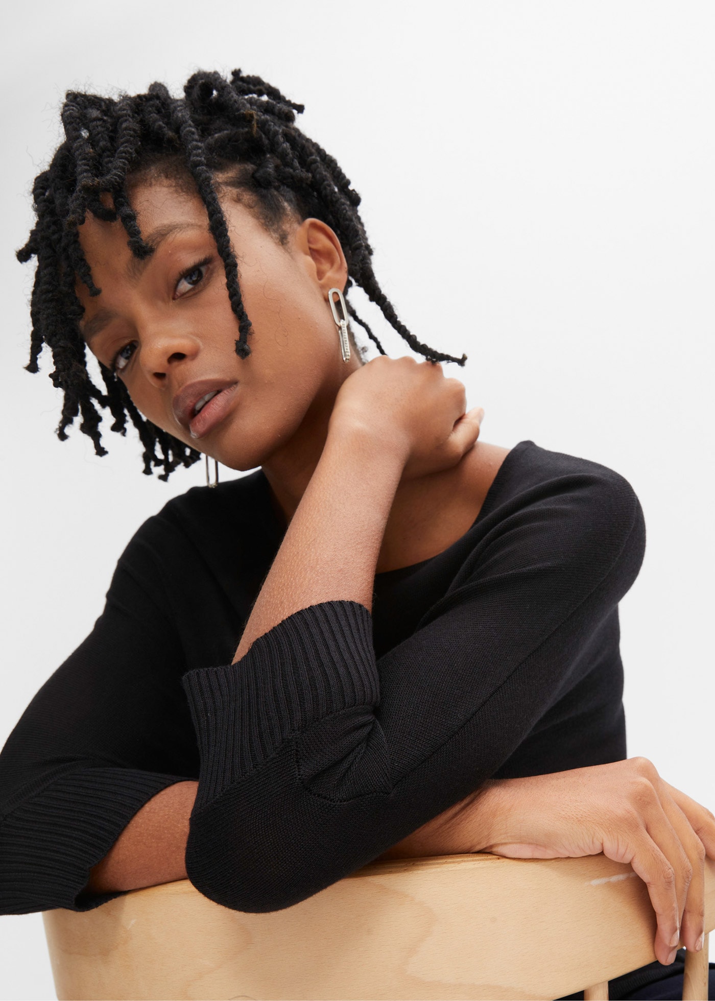 bonprix Strickpullover »Feinstrickpullover mit 3/4 Arm« aus Polyacryl und Viskose, mit Rundhalsausschnitt, mit 3/4-Ärmeln