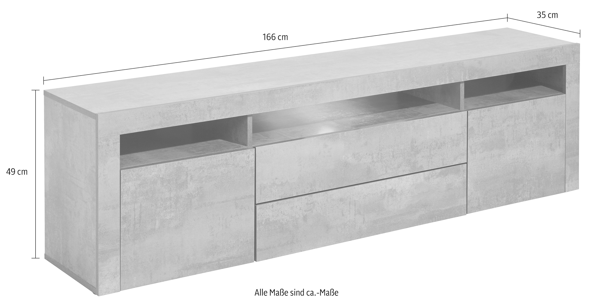 ♕ borchardt Möbel Lowboard »Santa Fe«, 166 cm auf versandkostenfrei Breite