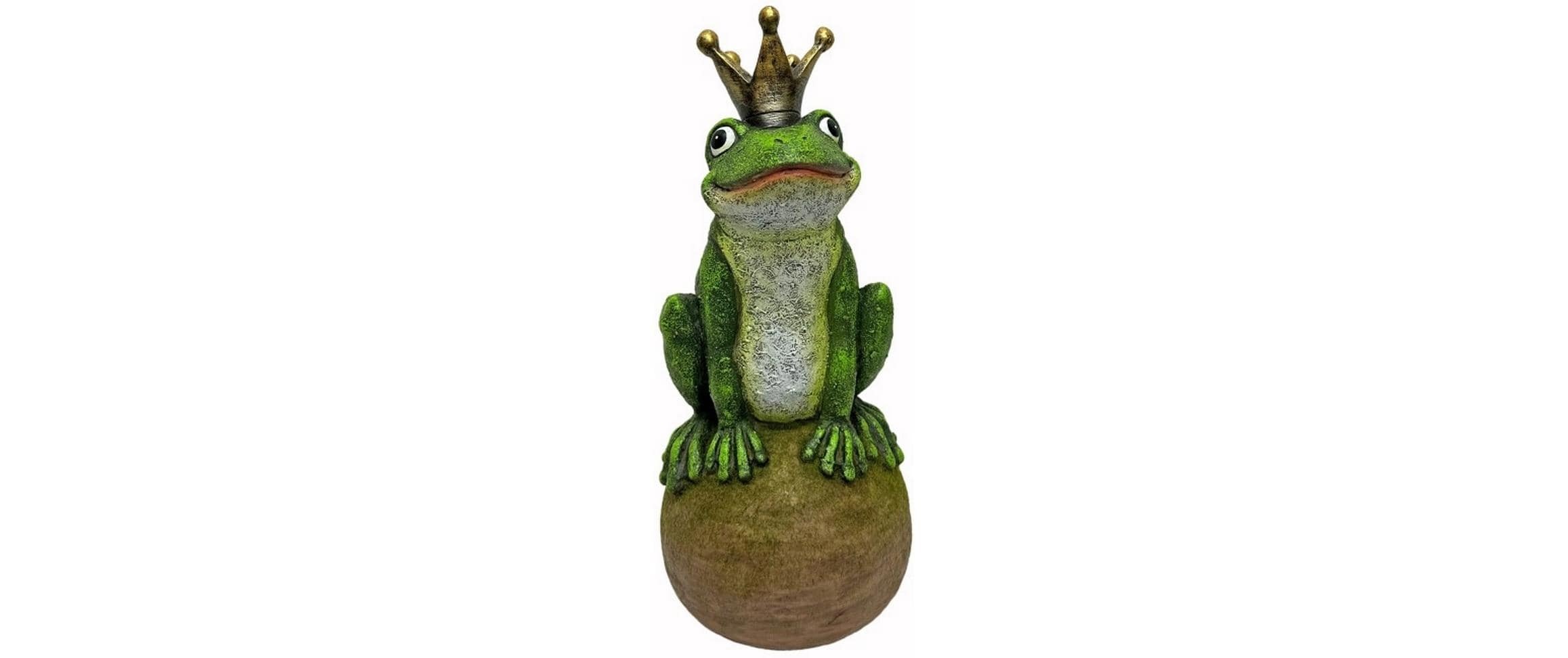 Image of Gartenfigur "Dameco Froschkönig auf Kugel 15 x 15 x 36 cm"