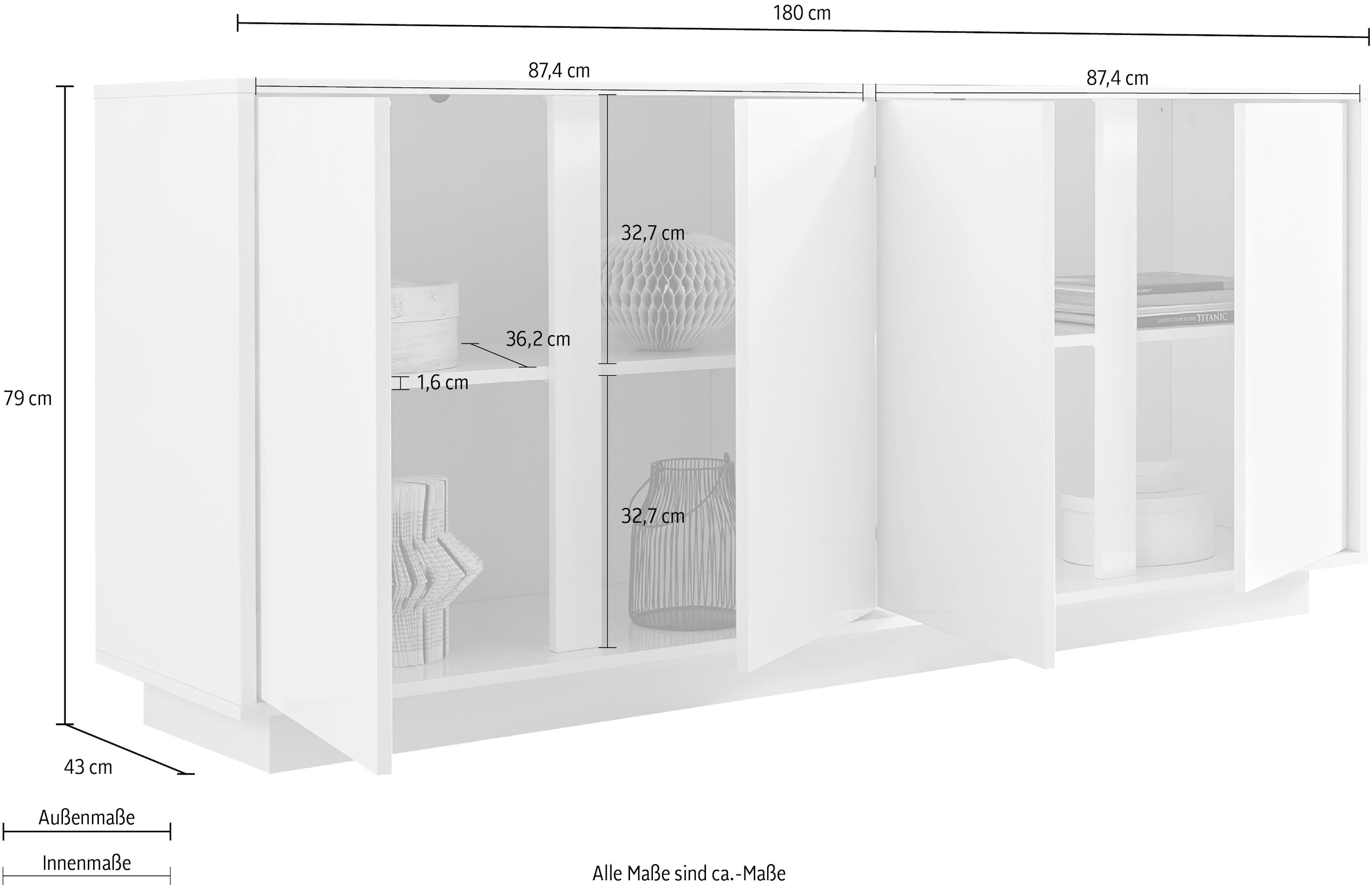 INOSIGN Sideboard »Ice«, grifflos