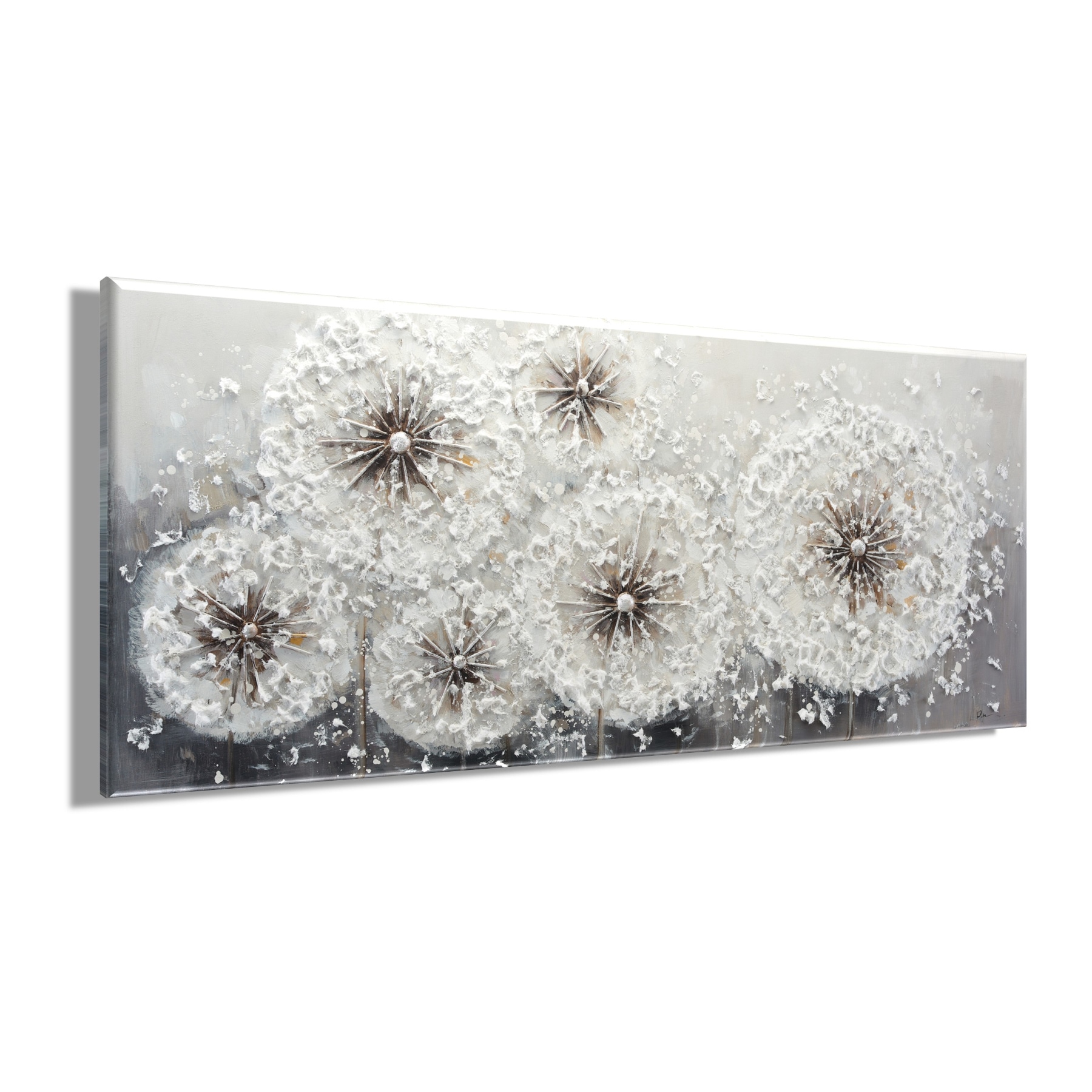 Bönninghoff Ölgemälde »handarbeit PUSTEBLUMEN XXL 60x140 cm – Wandbild Kunst Deko« Blumen | Blumenbilder | Natur 1 Stk. tlg. handgefertigt, jedes Bild ein Unikat