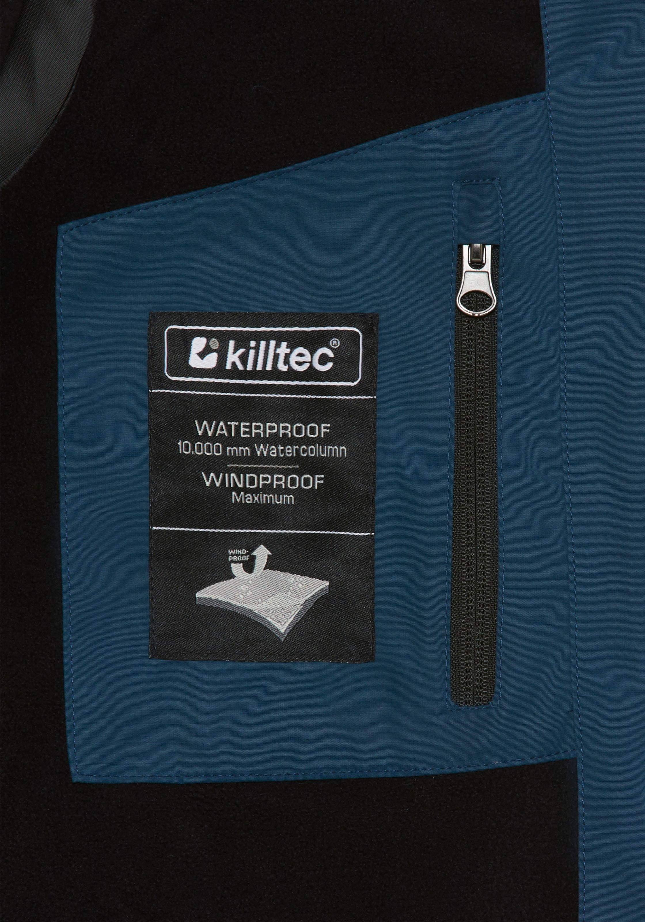 Killtec Veste de pluie »KOS 153 BYS JCKT OT« 1 cuis tlg. Winddicht & Wasserabweisend, Übergangsjacke