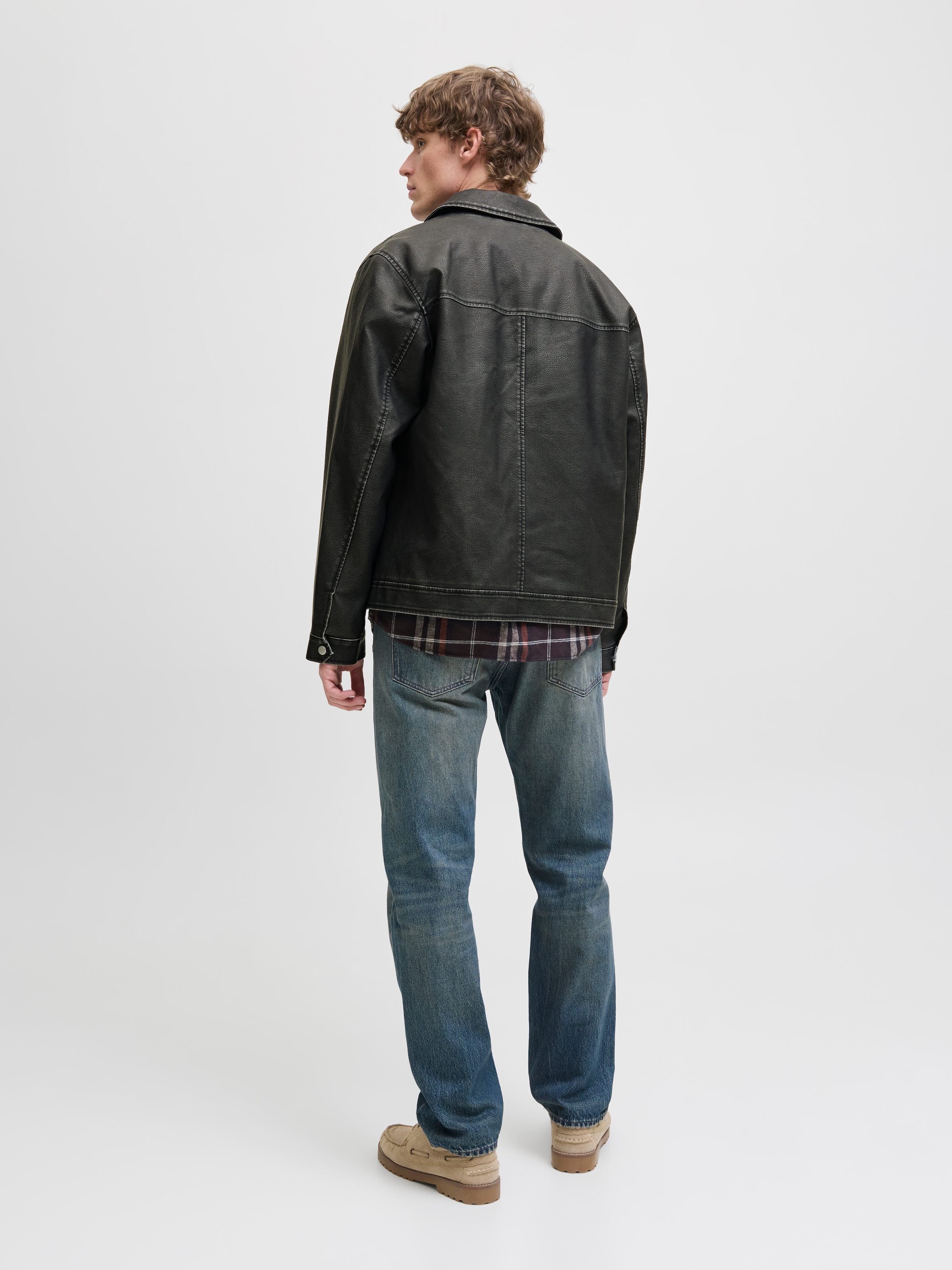 Jack & Jones Veste de motard »JJECASABLANCA PU JACKET NOOS« ohne Kapuze mit Fronttaschen