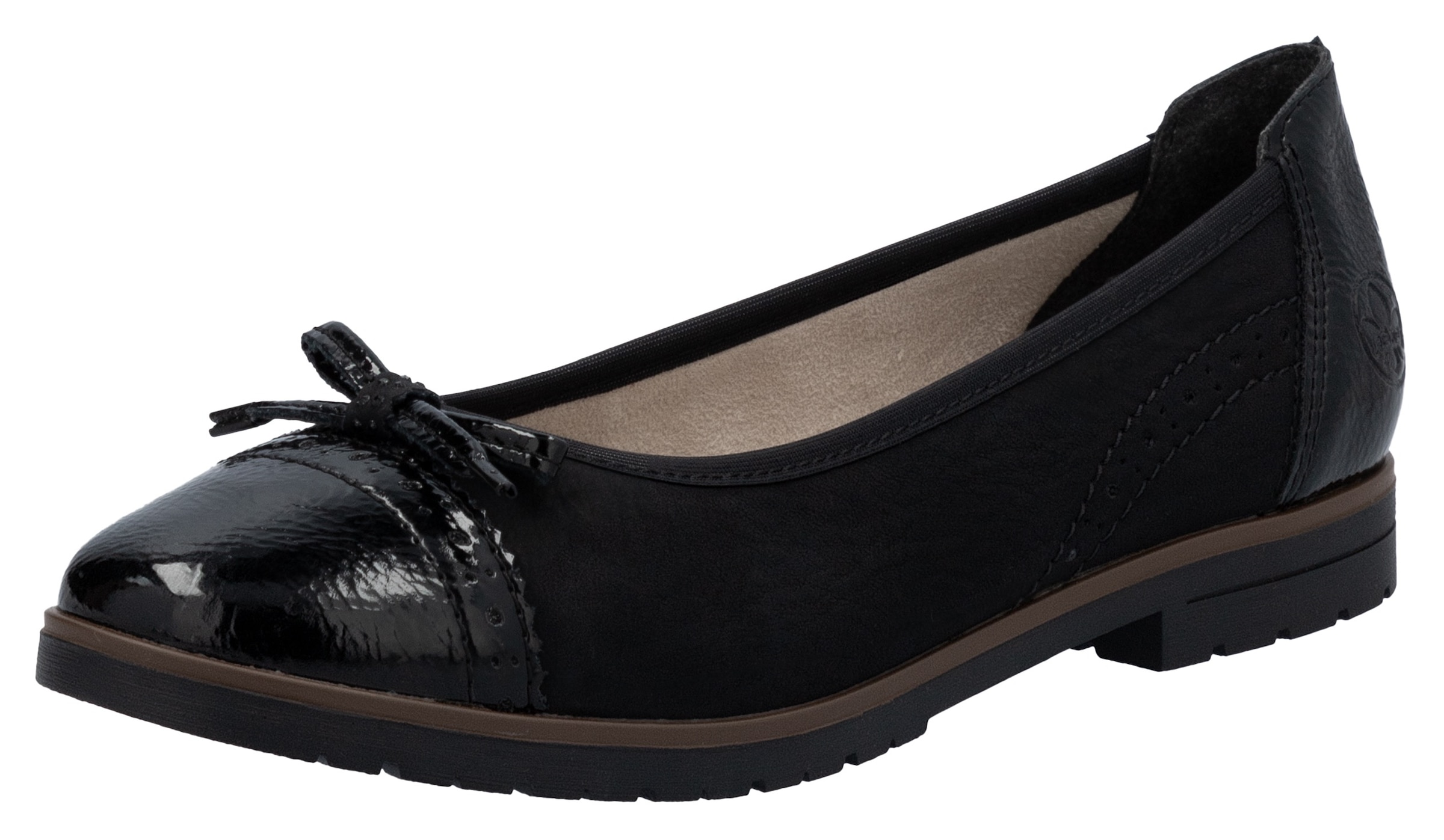 Image of Rieker Ballerina, Loafer, Schlupfschuh, Flats, Slipper, Businessschuh mit Schleifchen