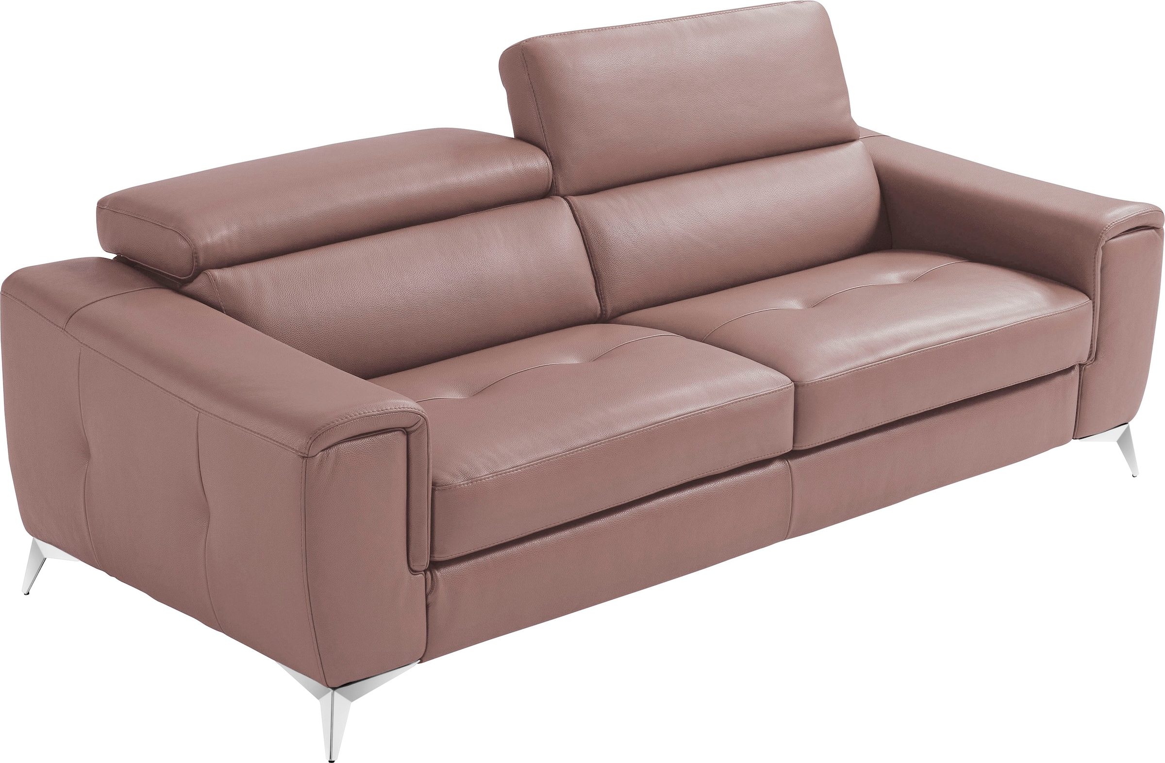 Image of Egoitaliano Schlafsofa "Francine Designsofa, Loungesofa mit Dauerschlaffunktion, Breite 233 cm" mit Bettfunktion, Leder BULL, safari, Fussfarbe chrom