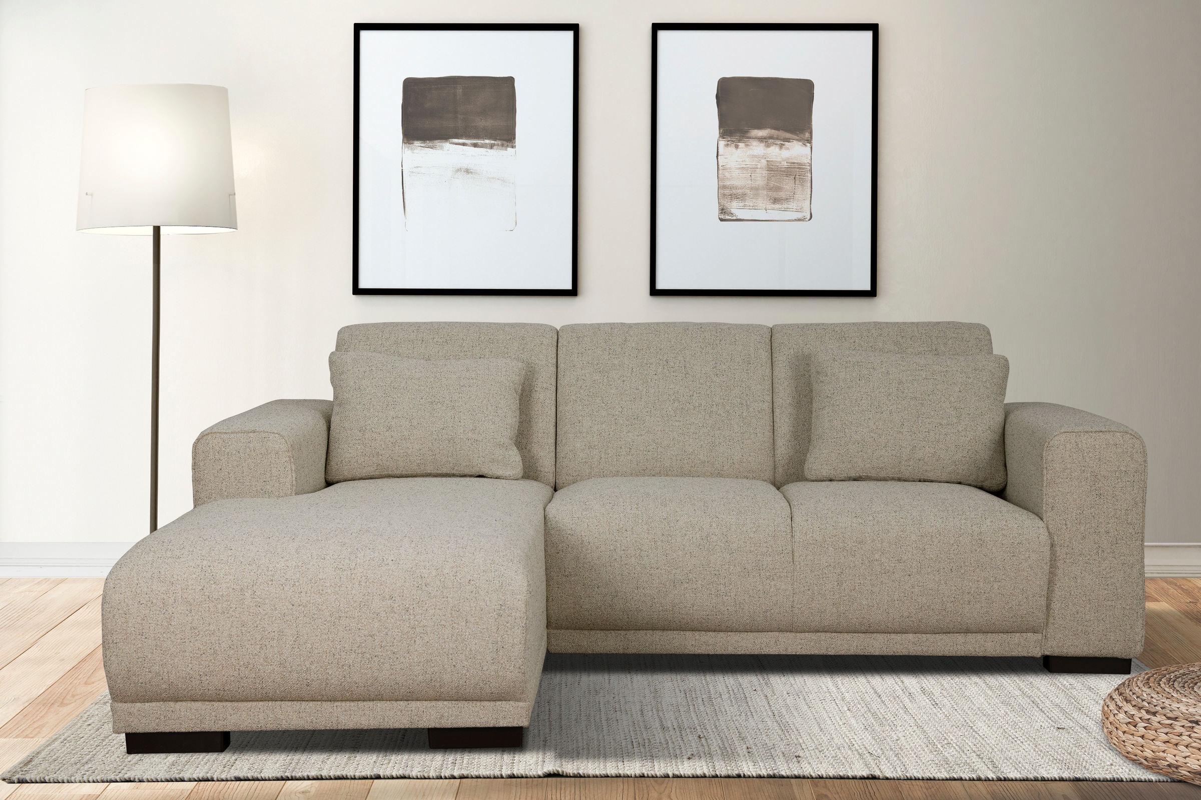 Home affaire Ecksofa »Bornholm incl. 2 Kissen, Stellmasse 234x162 cm L-Form«, Recamiere wahlweise links oder rechts bestellbar