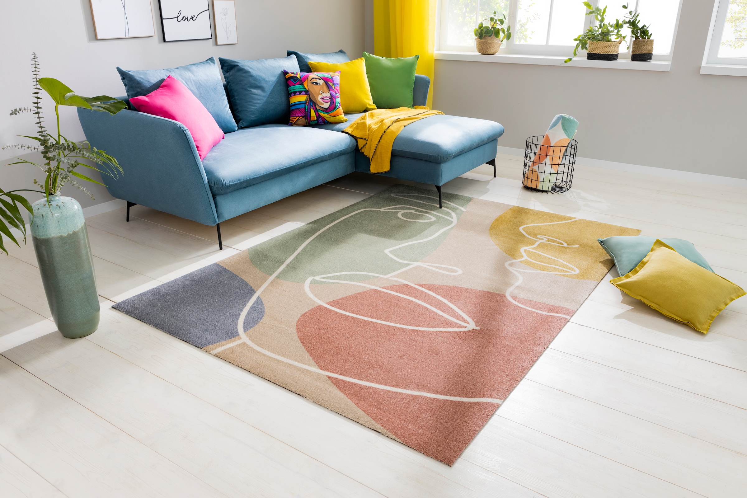 andas Ecksofa »LIVORNO,258 cm, L-Form,«, Schlaffunktion u. Bettkasten (139/224cm), Samt, Struktur, Webstoff