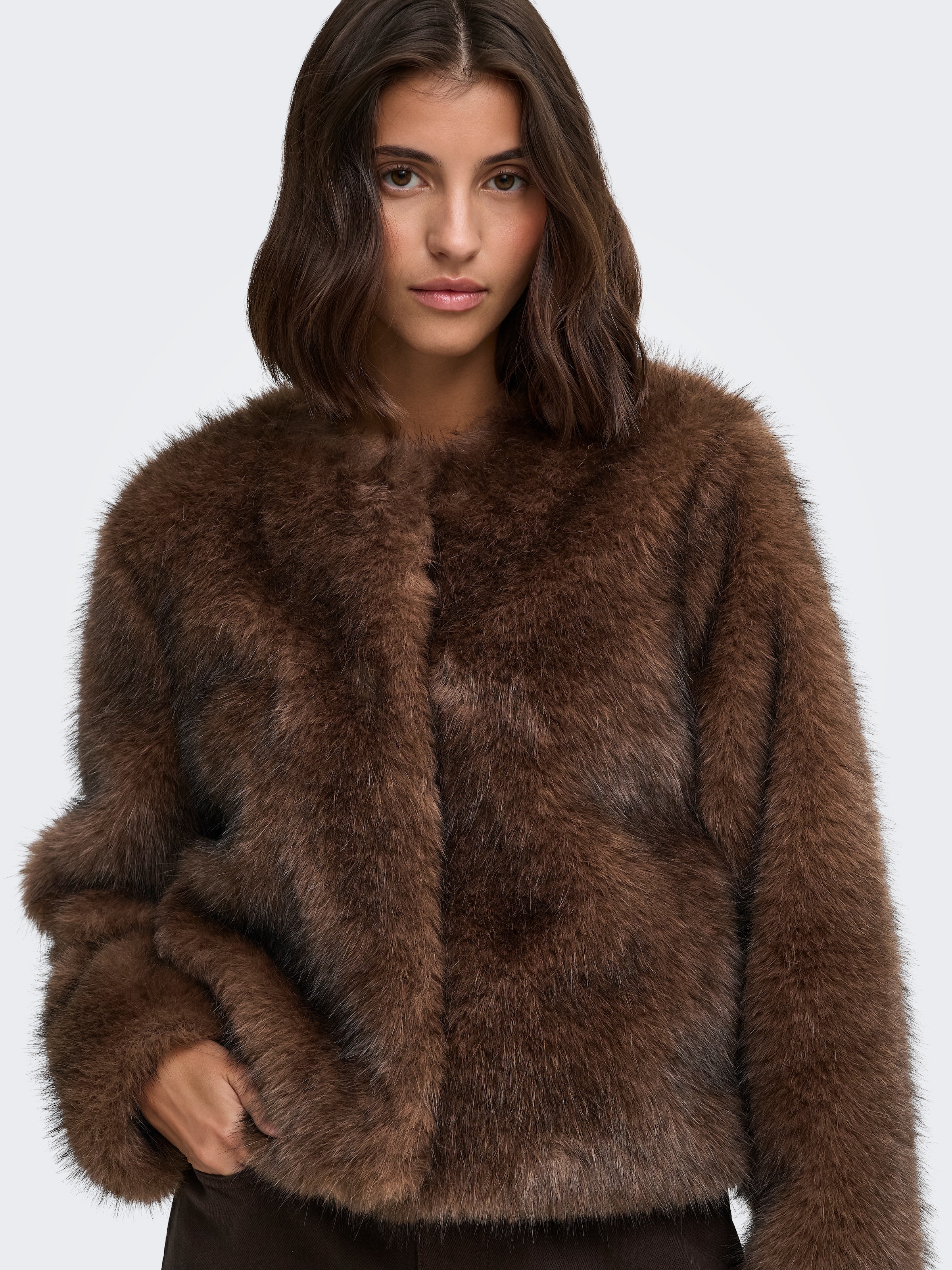 JDY Fellimitatjacke »JDYAMY FAUX FUR SHORT JACKET OTW« Polyester