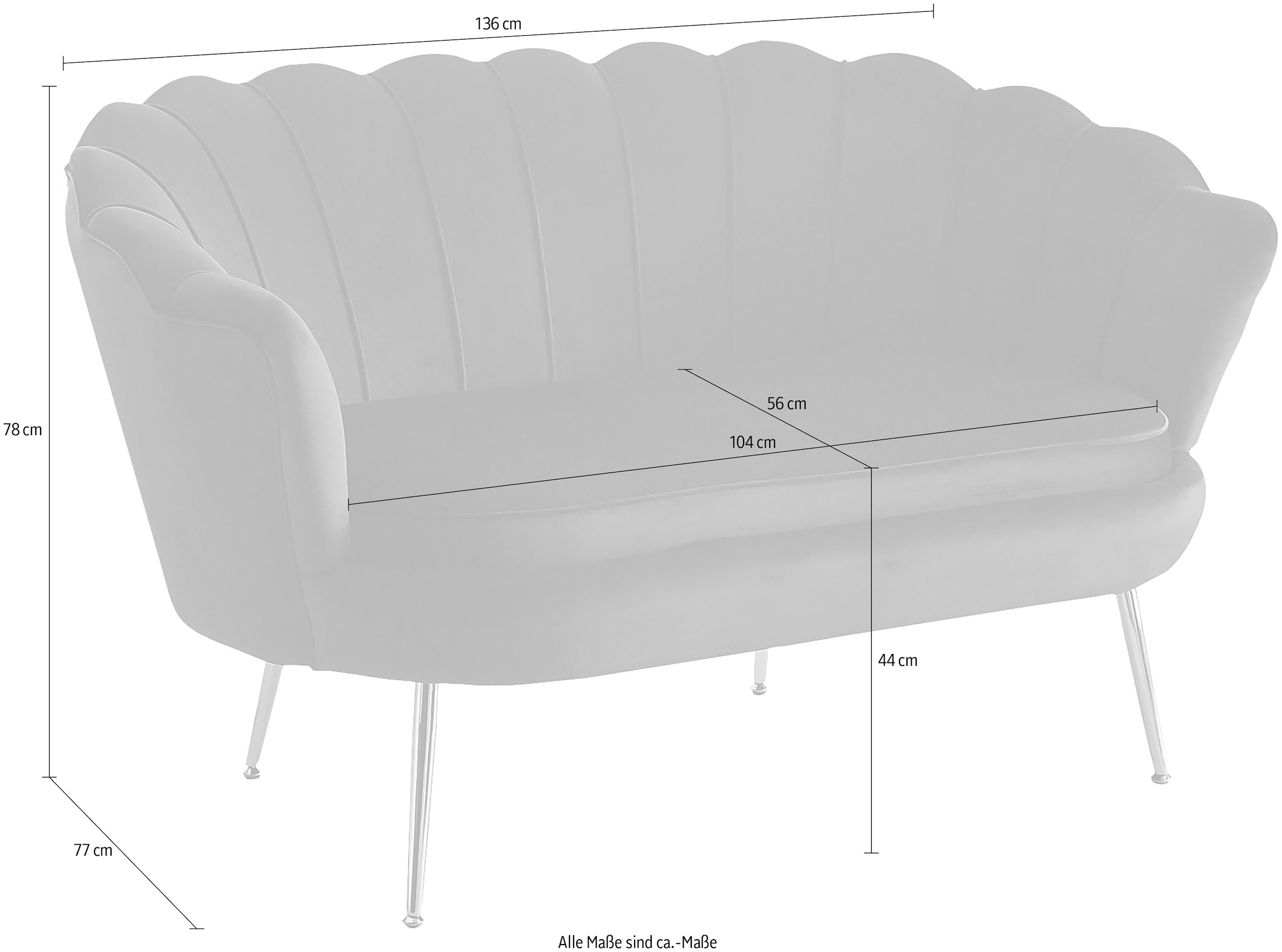 SalesFever 2-Sitzer »Clam«, extravagantes Muscheldesign, Breite 136 cm