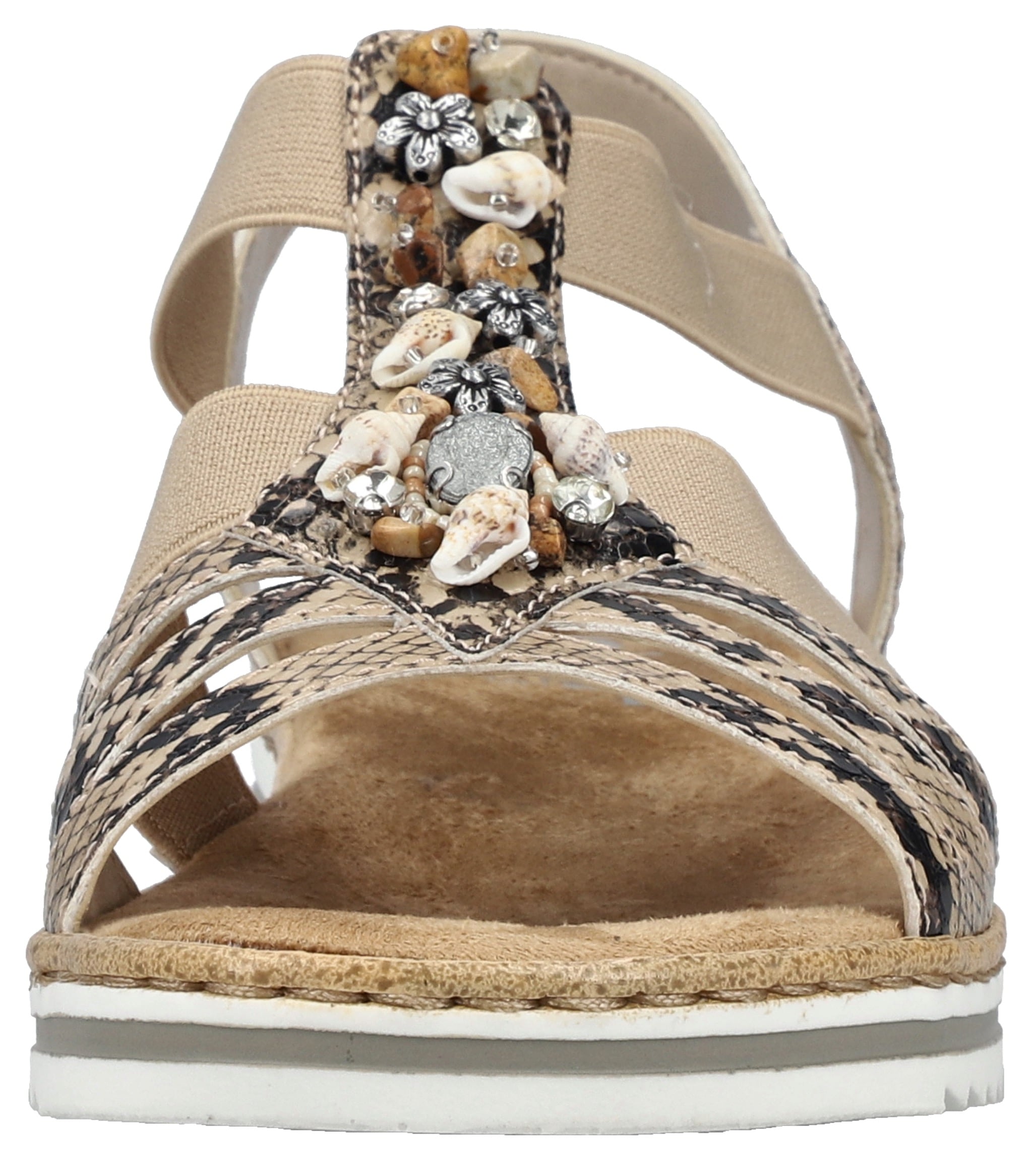 Rieker Sandale  chaussure d'été, sandale, talon compensé, avec décoration estivale