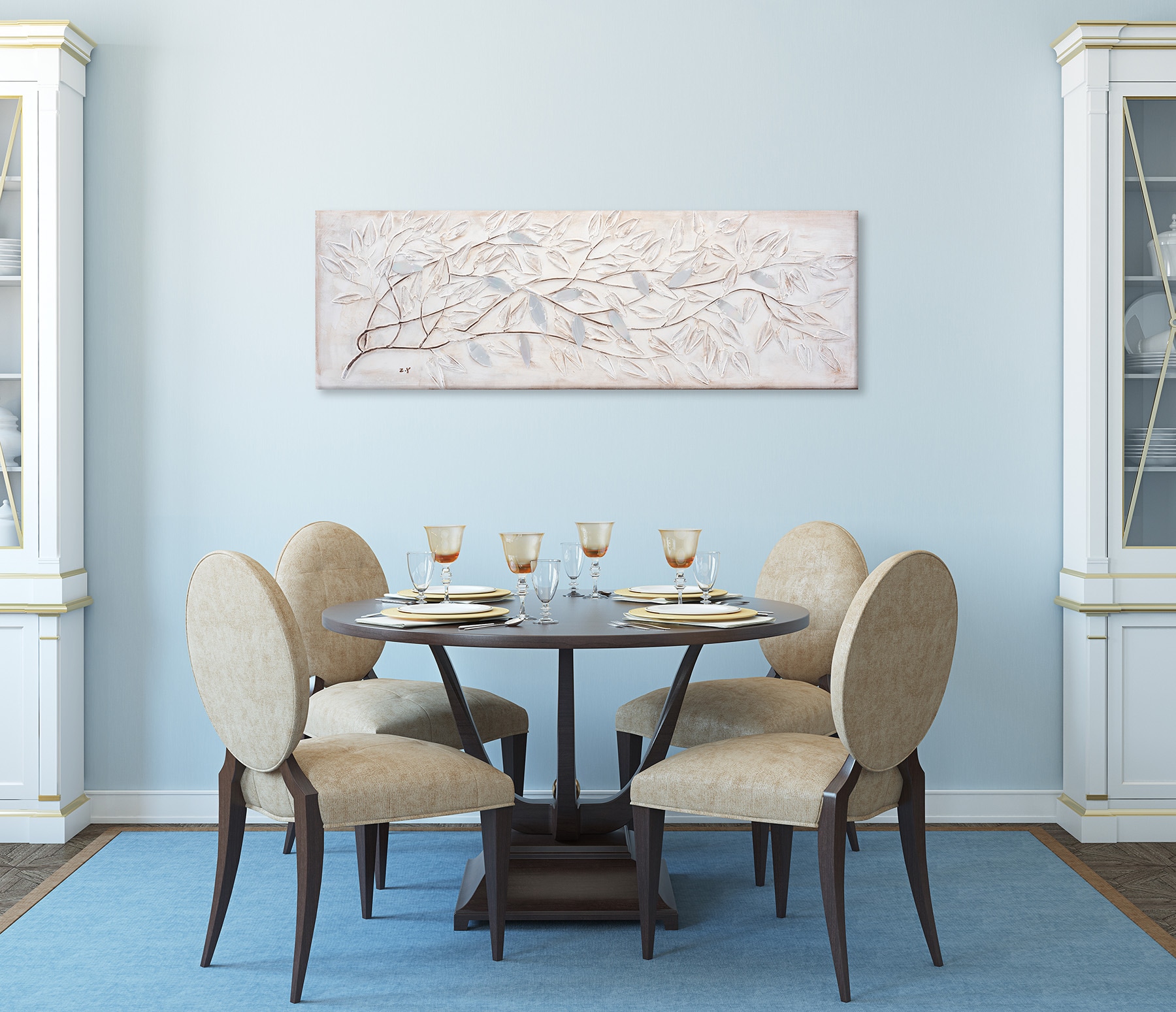 Bönninghoff Ölgemälde »handarbeit ZWEIGE 40x120 cm – Wandbild Kunst Deko modern« Wald 1 Stk. tlg. handgefertigt, jedes Bild ein Unikat
