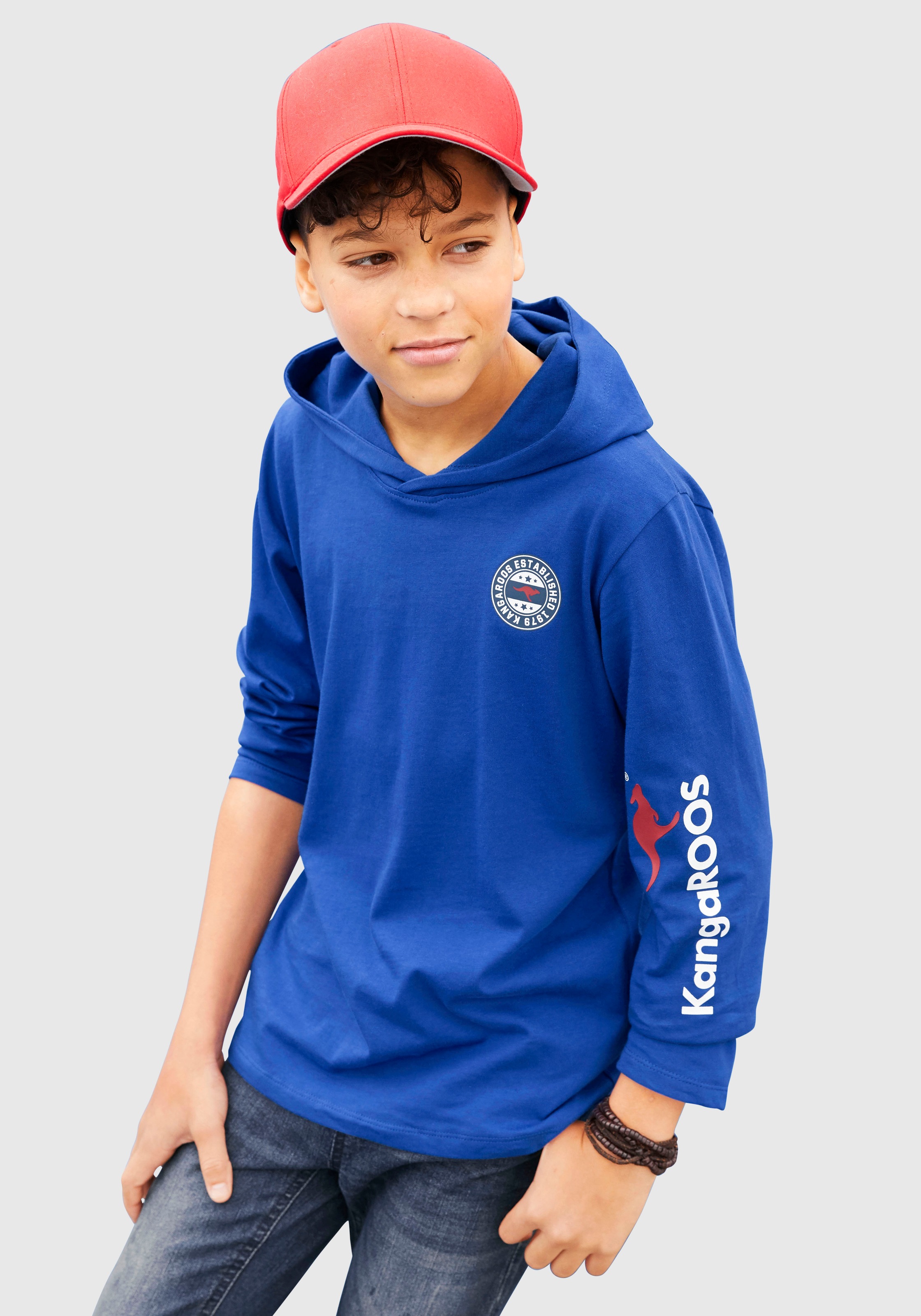 Image of KangaROOS Kapuzenshirt »mit Ärmeldruck« bei Ackermann Versand Schweiz