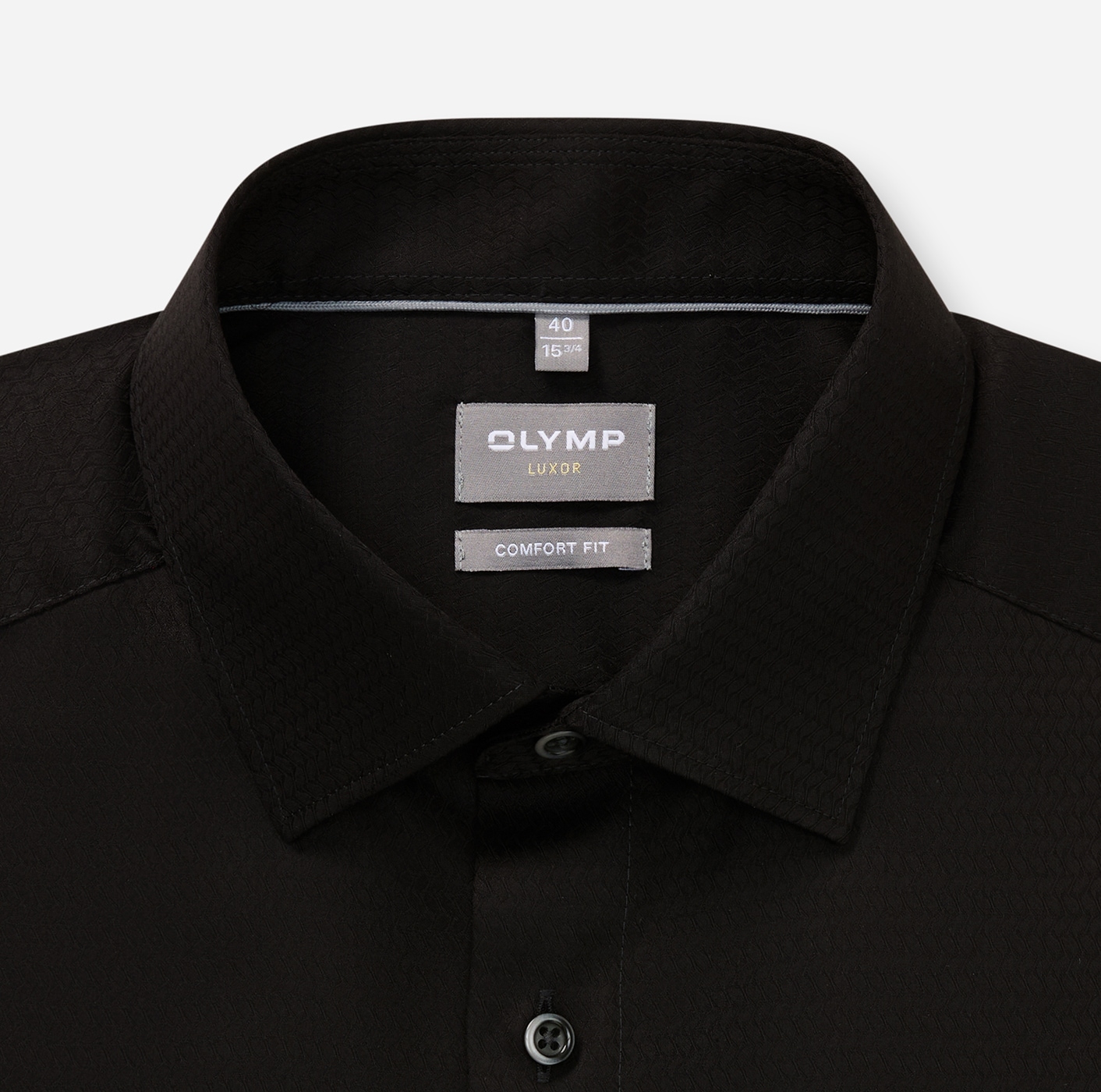 OLYMP Langarmhemd »Luxor comfort fit« Struktur - Satin, comfort fit, Businesshemd, New-Kentkragen