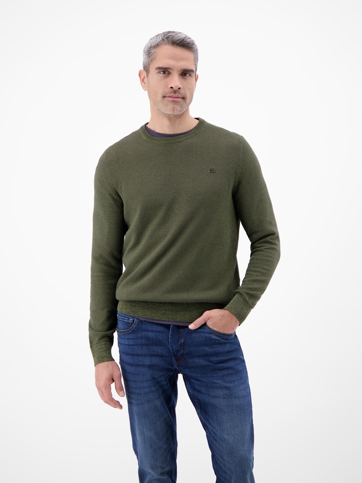 Image of LERROS Strickpullover "Herren Strickpullover in Twist-Struktur" Rundhalsausschnitt, weicher Stoff, langärmlig, normale Passform