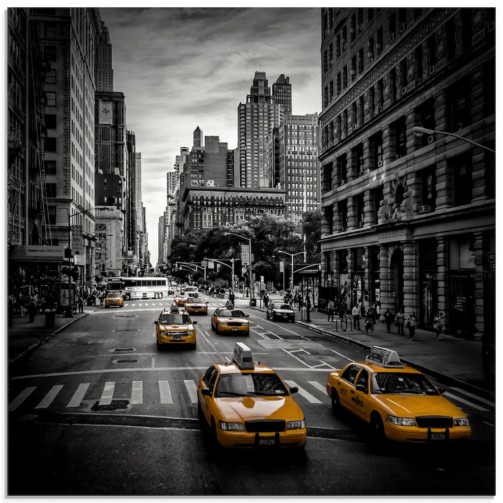 Artland Glasbild »New York City Verkehr 5th Avenue«, Amerika, (1 St.)