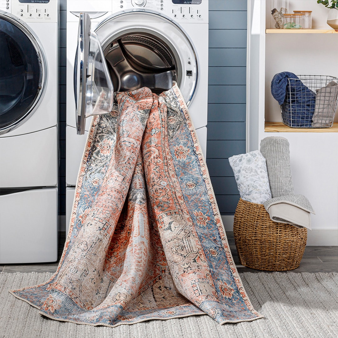 Livabliss Teppich »CLEVELAND«, rechteckig, 6 mm Höhe, Maschinenwaschbarer Teppich mit Karomuster, Kurzflor Wohnzimmerteppich