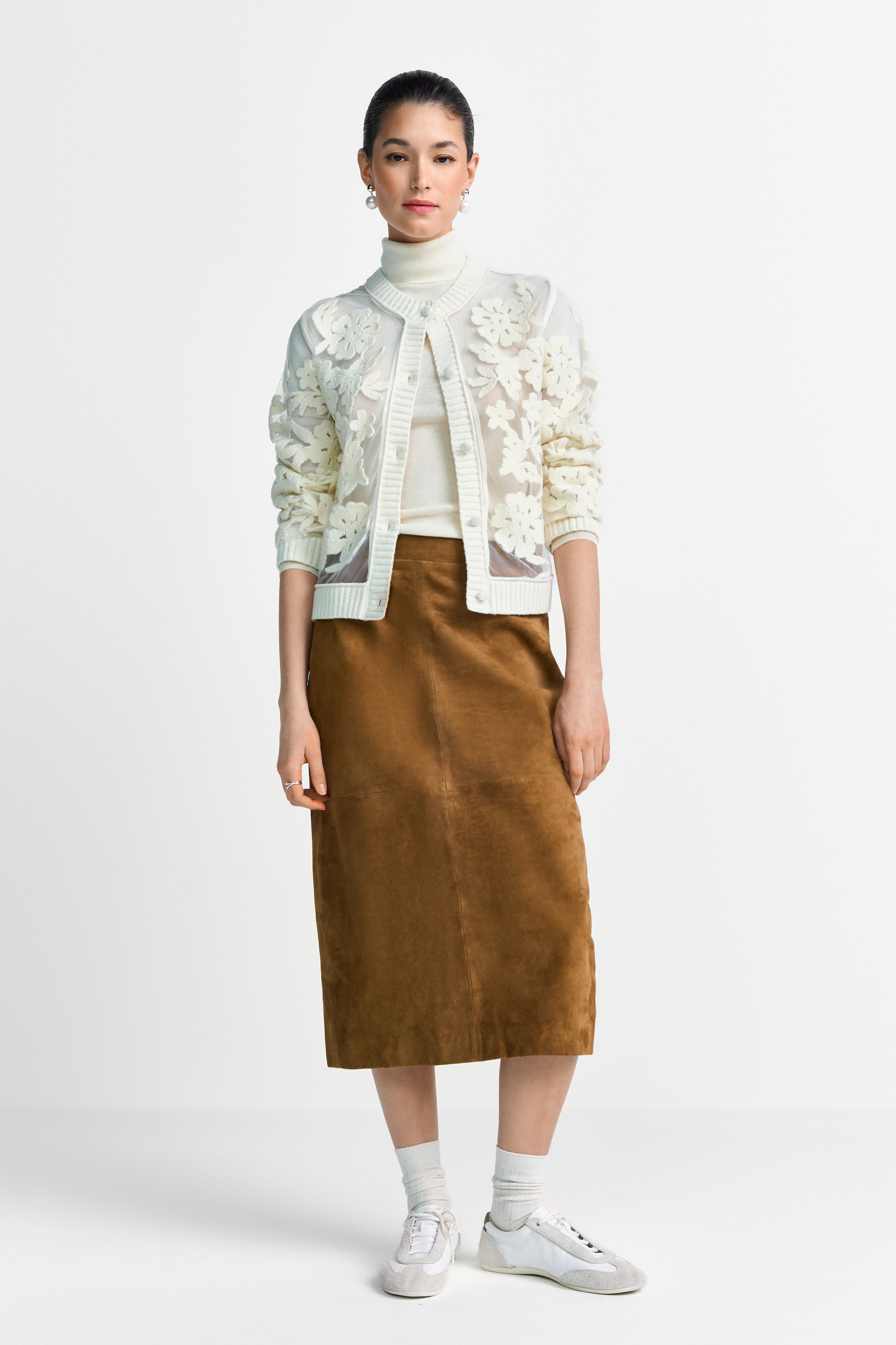 RICHROYAL Cardigan mit Mesh Embro