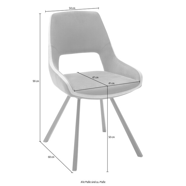 MCA furniture Esszimmerstuhl »Bayonne«, (Set), 2 St., 2-er Set, Stuhl  180°drehbar mit Nivellierung, belastbar bis 120 kg bequem kaufen