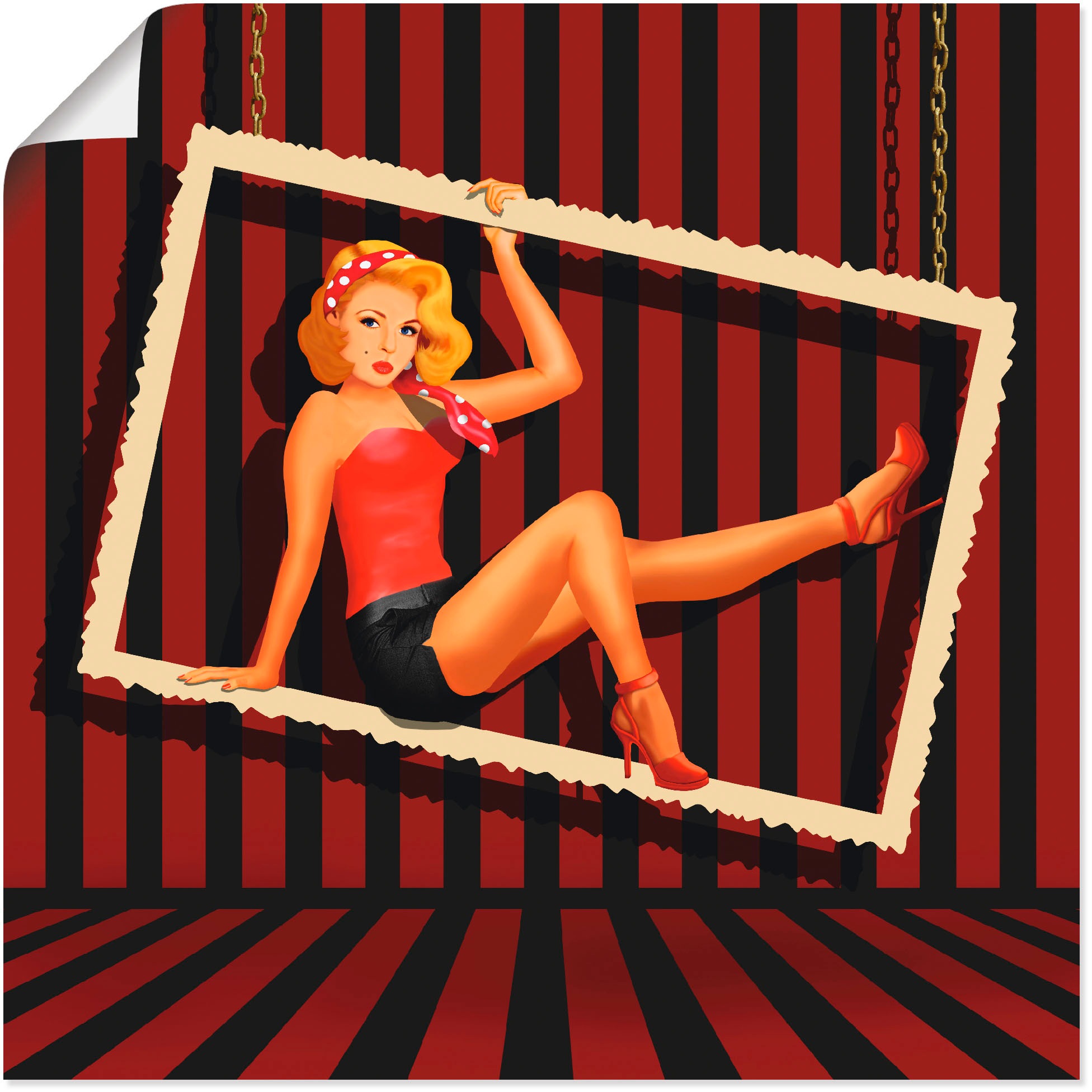 Image of Artland Wandbild »Schönheit aus den 50er Jahren«, Frau, (1 St.), in vielen Grössen & Produktarten - Alubild / Outdoorbild für den Aussenbereich, Leinwandbild, Poster, Wandaufkleber / Wandtattoo auch für Badezimmer geeignet bei Ackermann Versand Schweiz