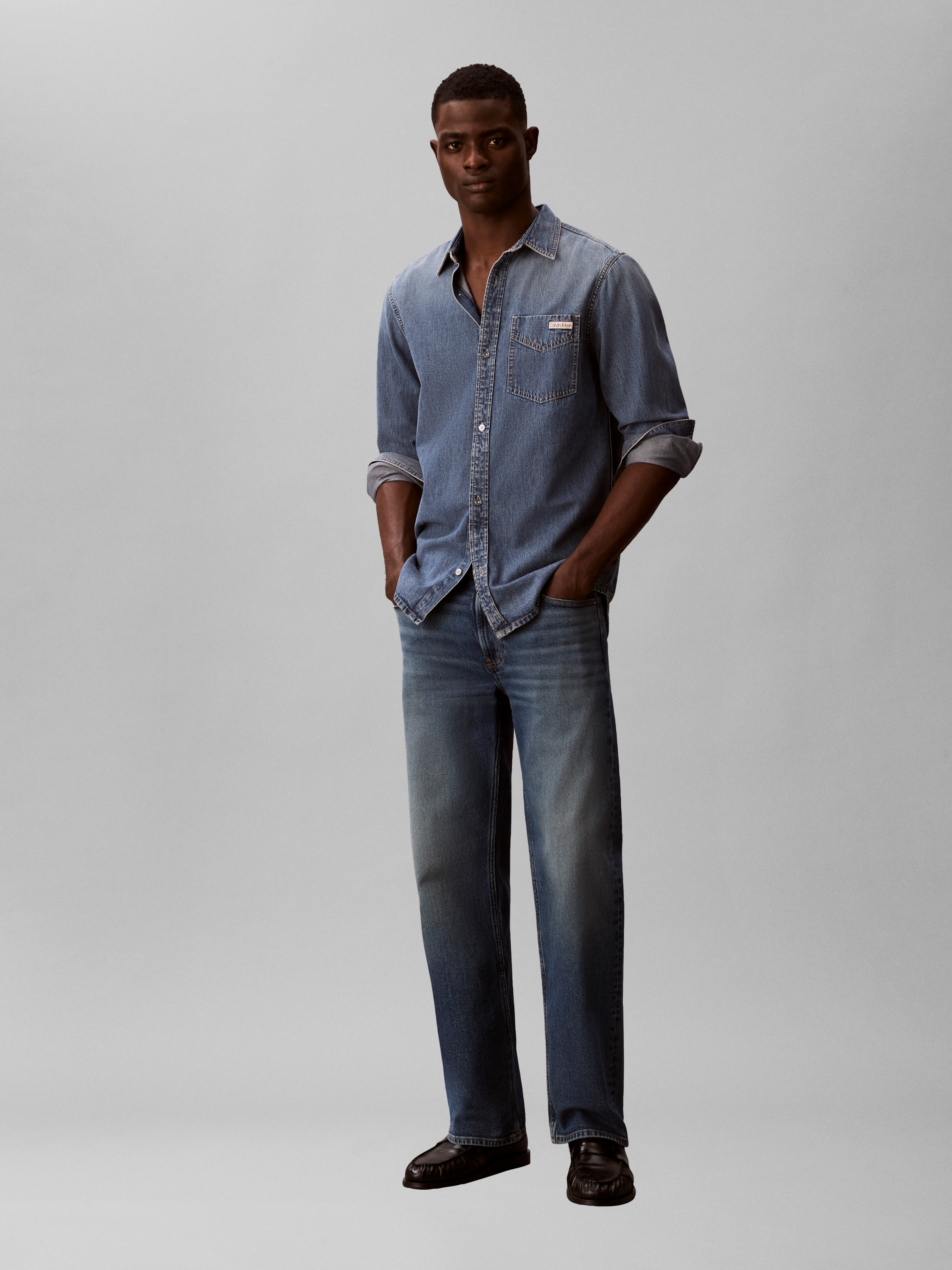 Calvin Klein Jeans Chemise en jean »VINTAGE INDIGO« Regular fit mit Rundhalsausschnitt