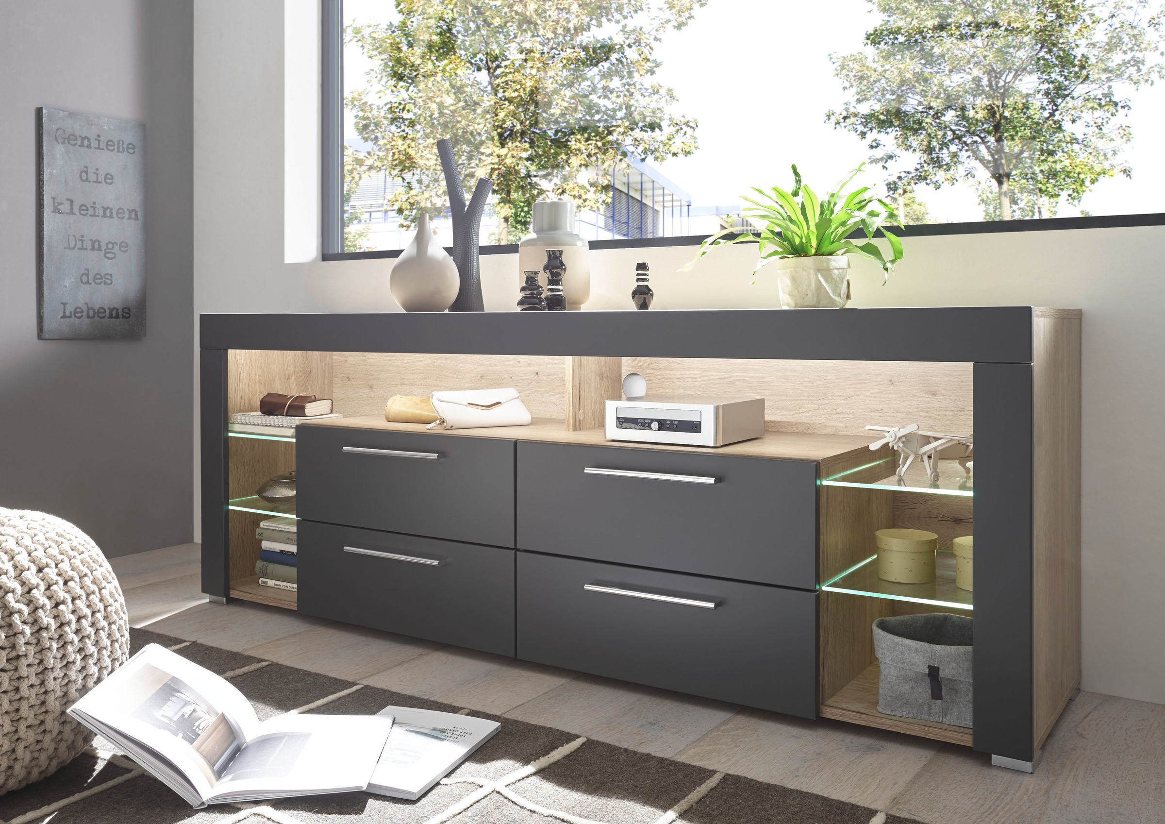 Stolkom Meuble TV »Goal« 4 Schubkästen, 6 offenen Fächern, Stellmass 179/66/44 cm