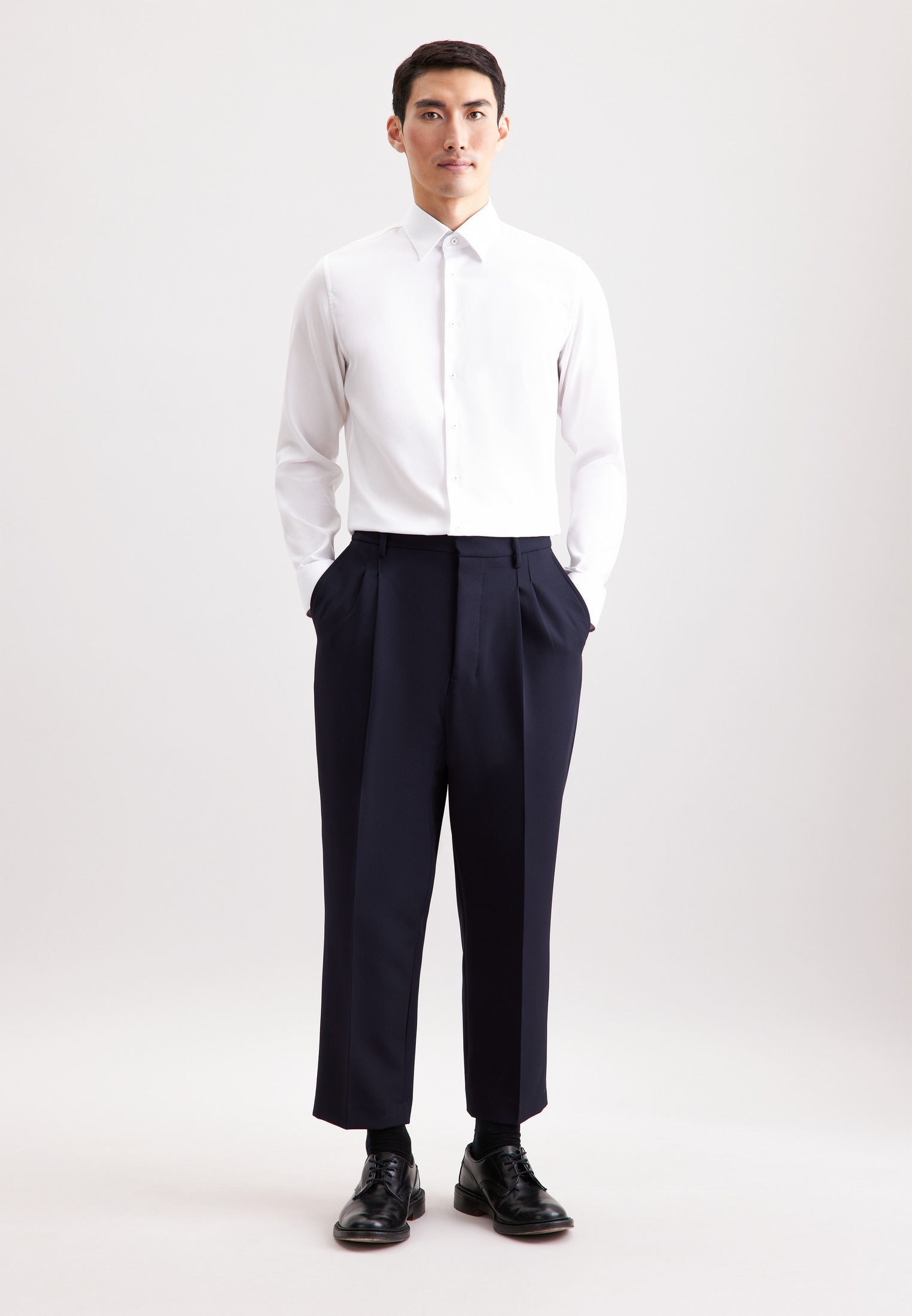 seidensticker Businesshemd »Schwarze Rose« Slim 1/1 Covered-Button-Down-Kragen Struktur