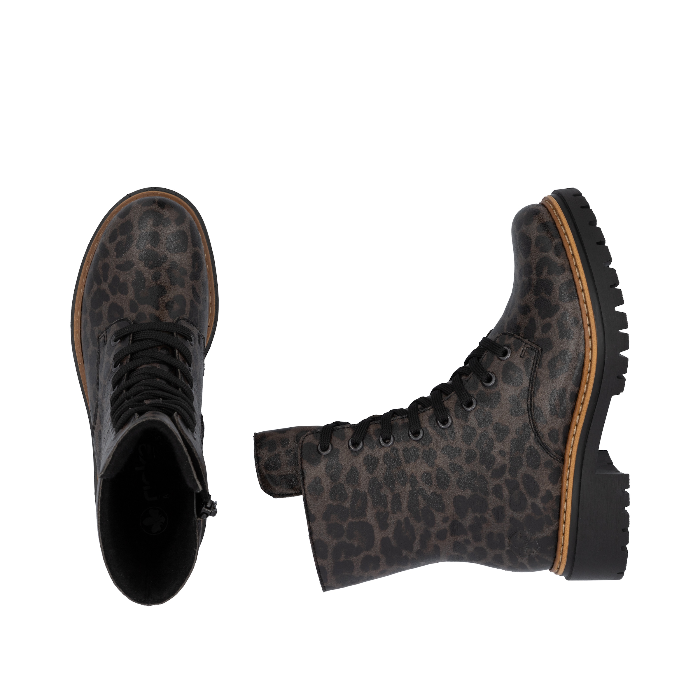 Rieker Schnürboots  Schnürstiefelette, Profilsohle, mit kontrastfarbenem Sohlenrand